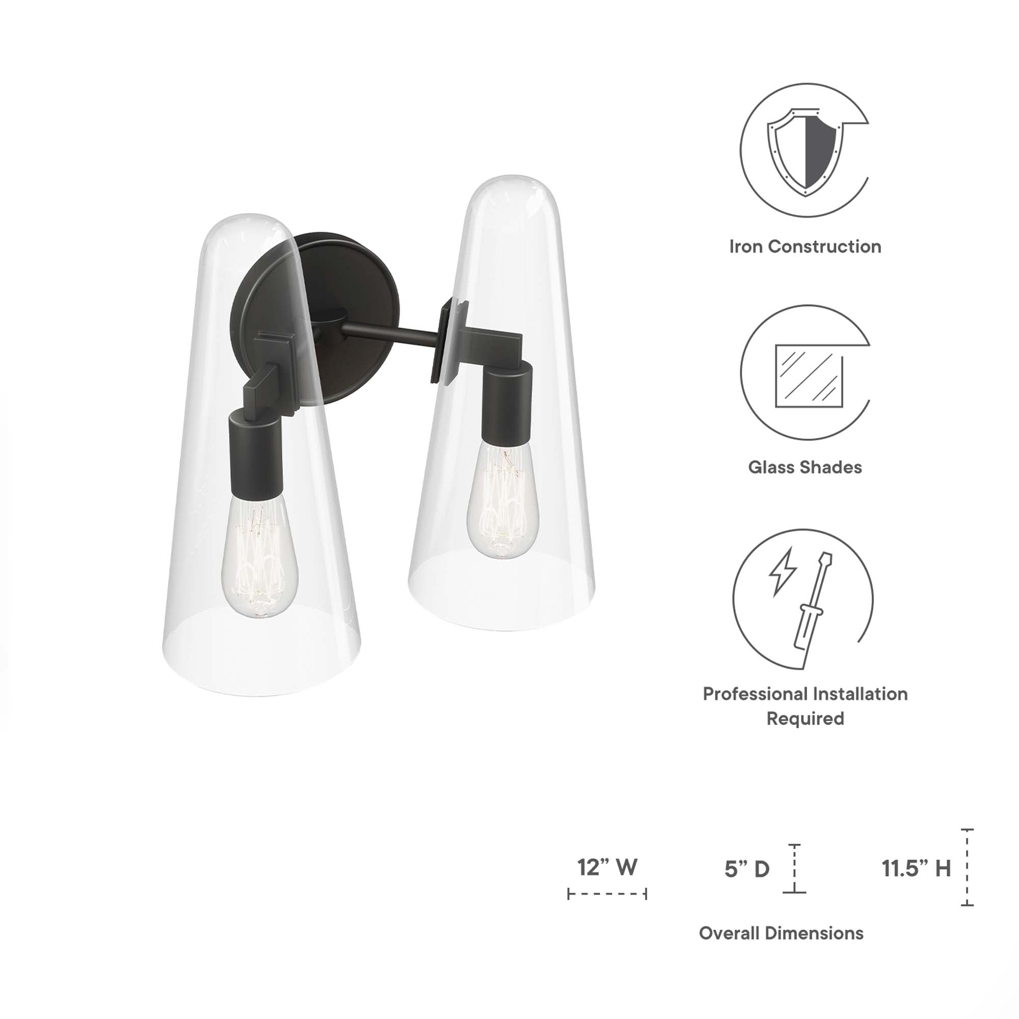 Beacon 2-Light Wall Sconce by Modway