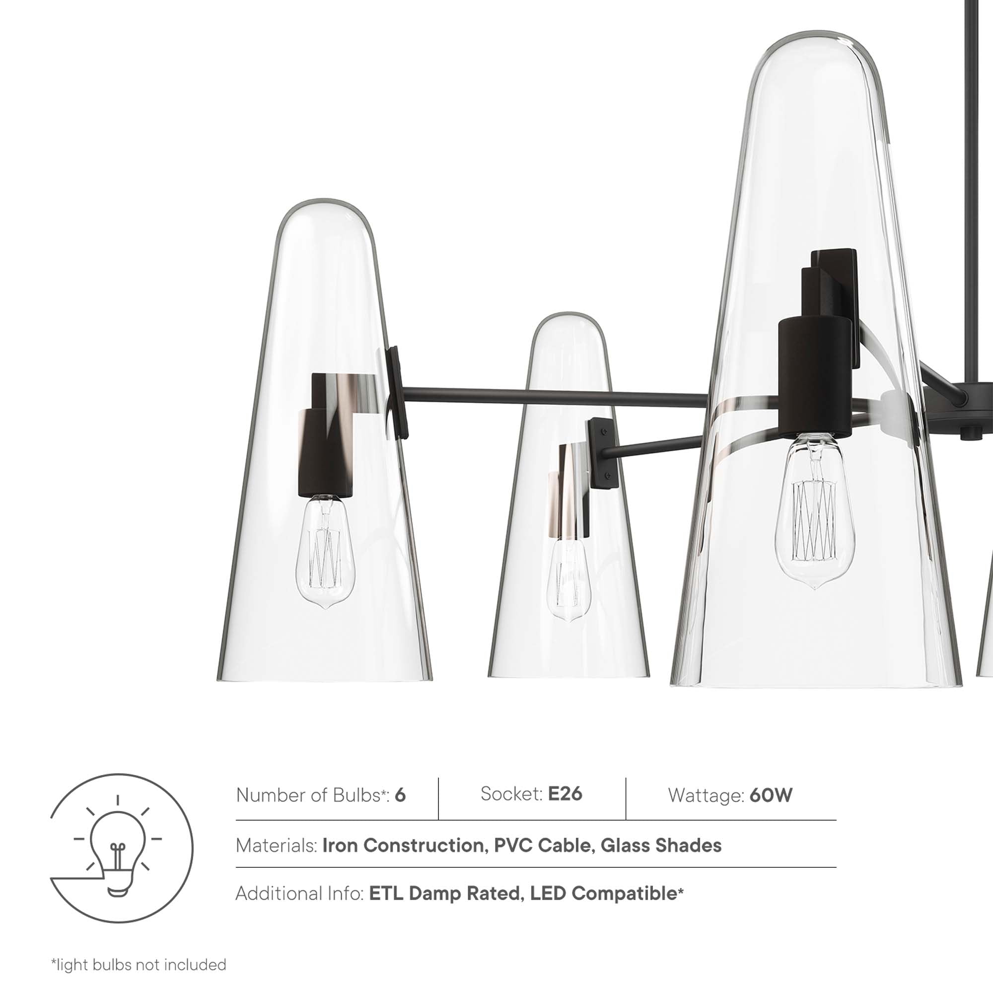 Beacon 6-Light Chandelier by Modway