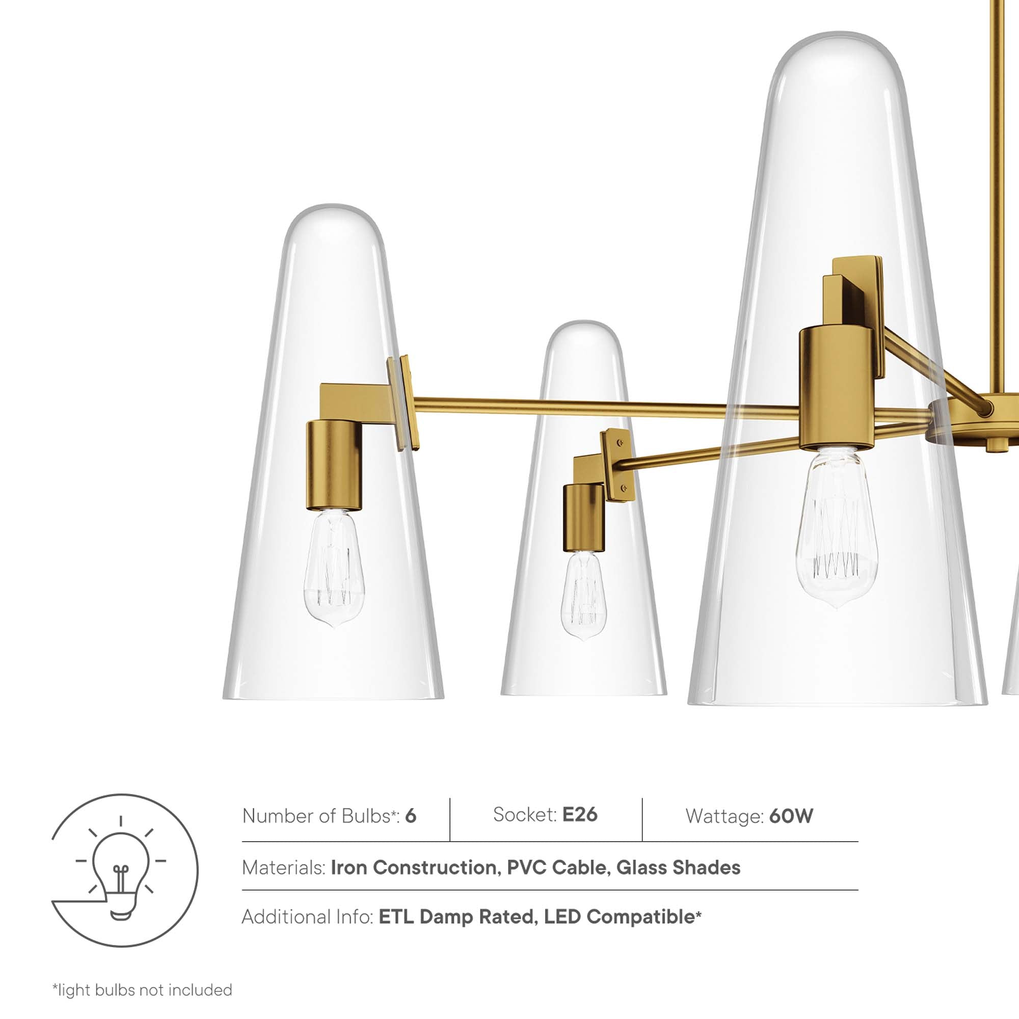 Beacon 6-Light Chandelier by Modway