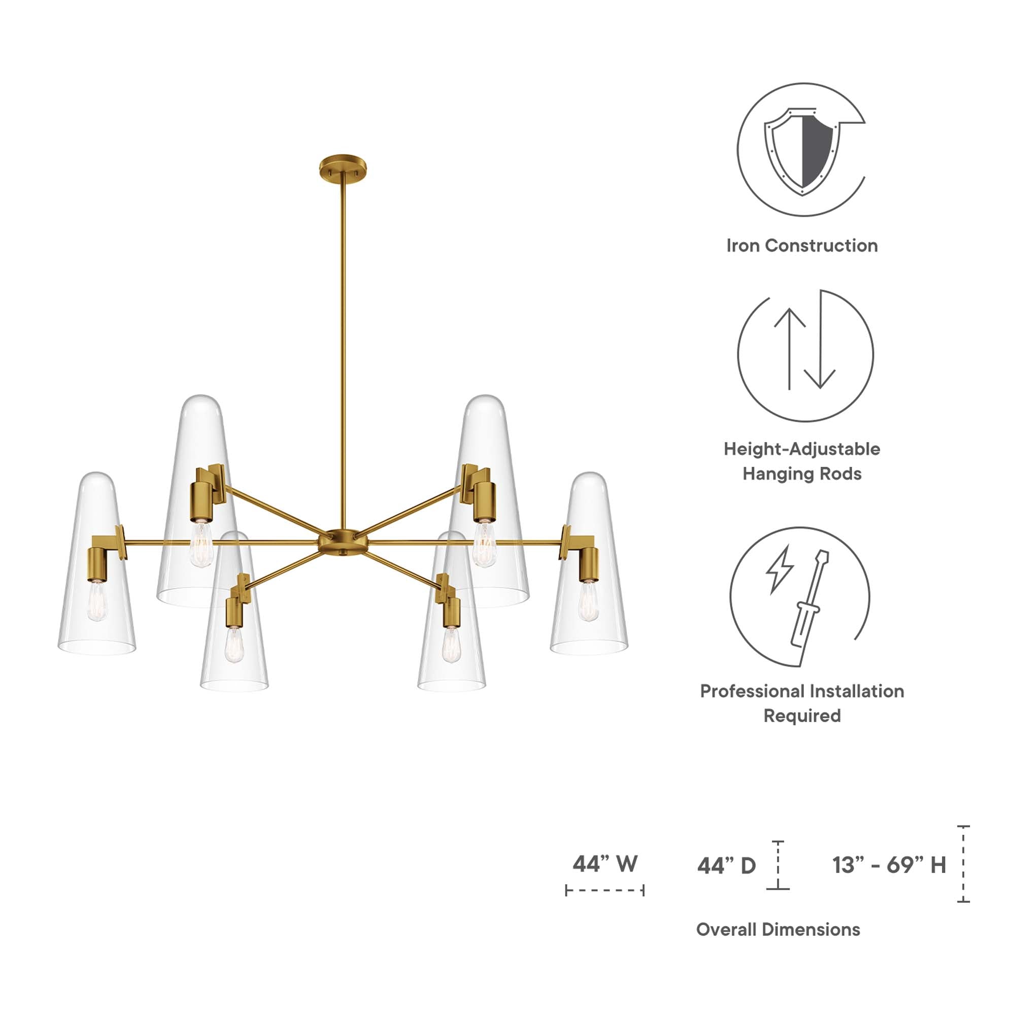 Beacon 6-Light Chandelier by Modway