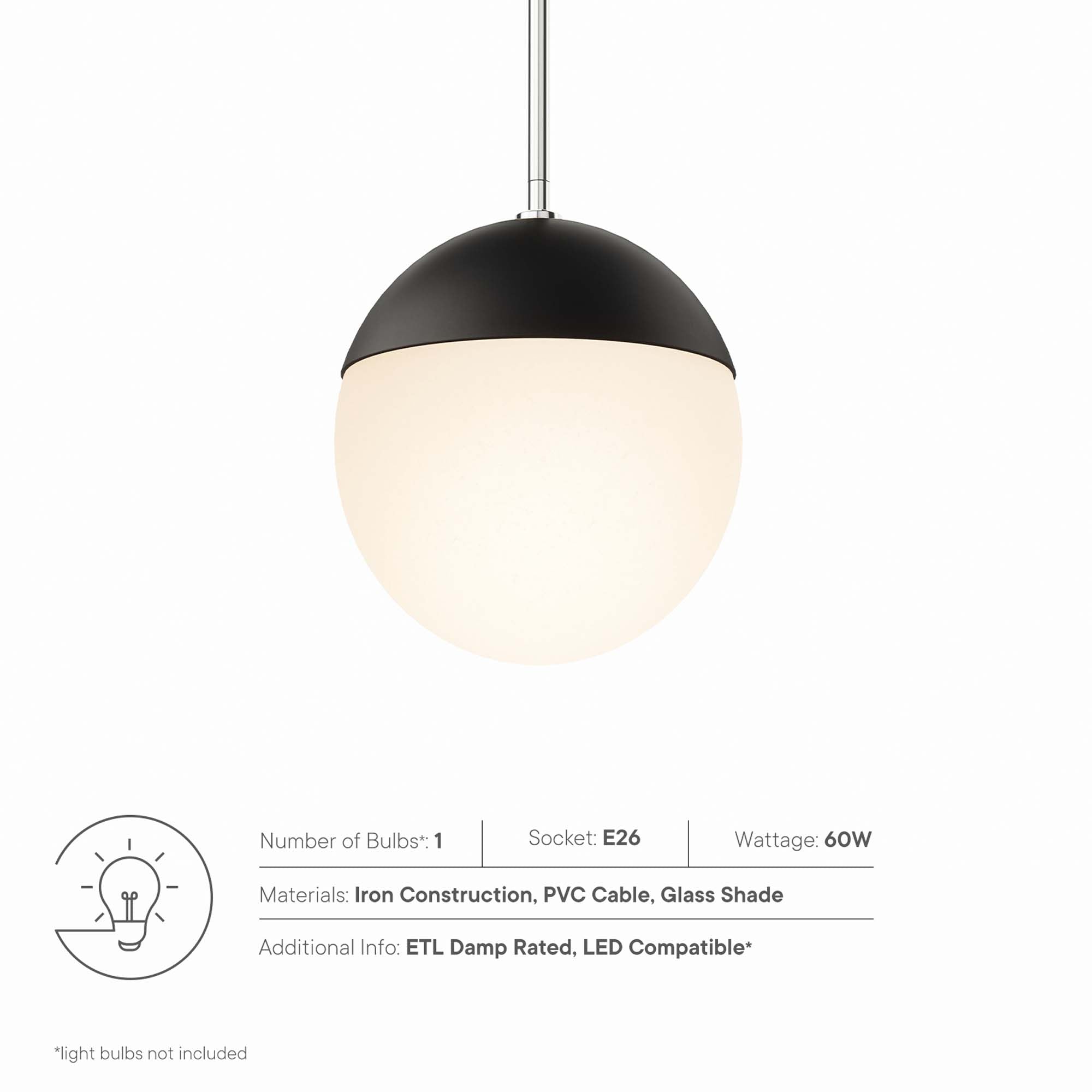 Stellar 1-Light Pendant Light by Modway