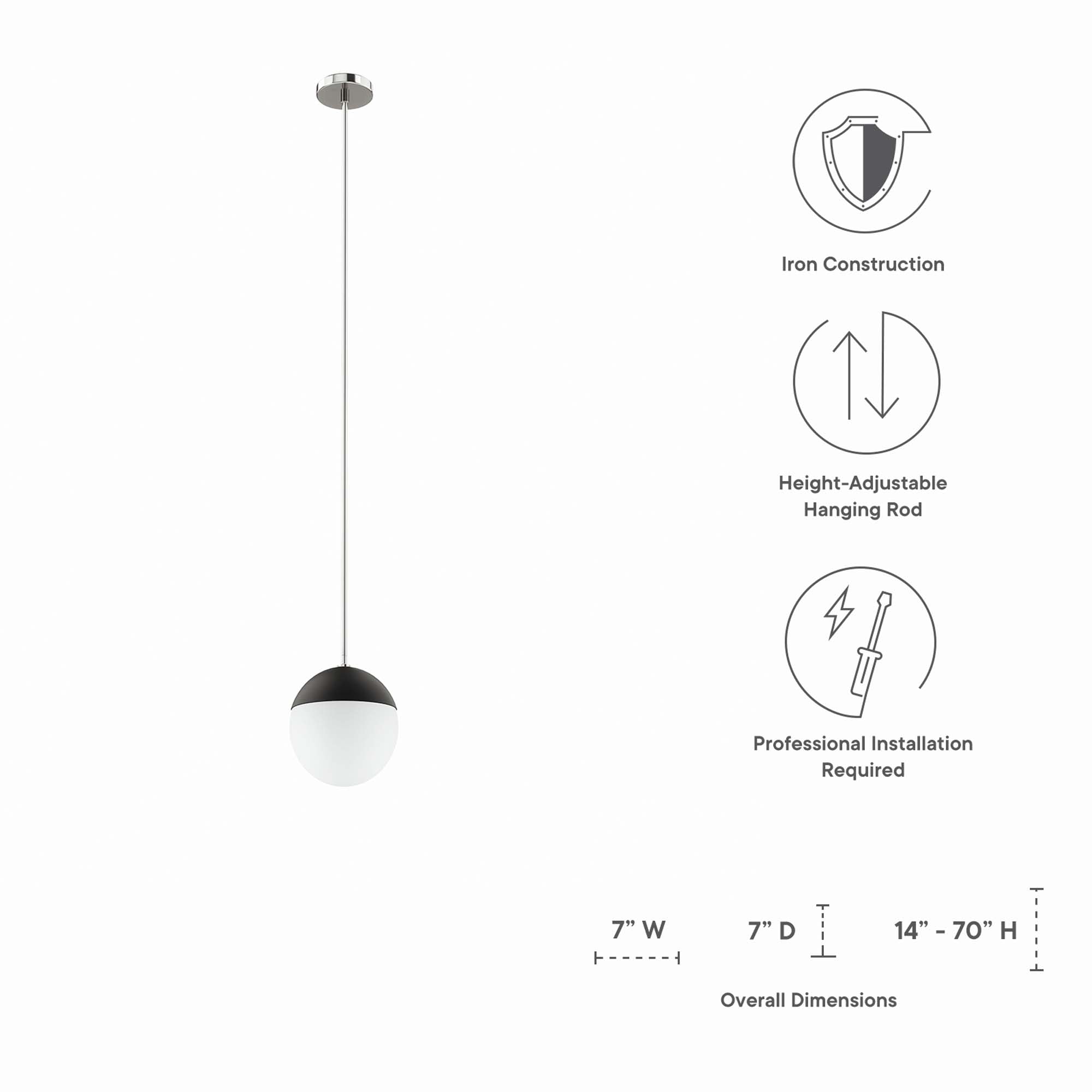 Stellar 1-Light Pendant Light by Modway