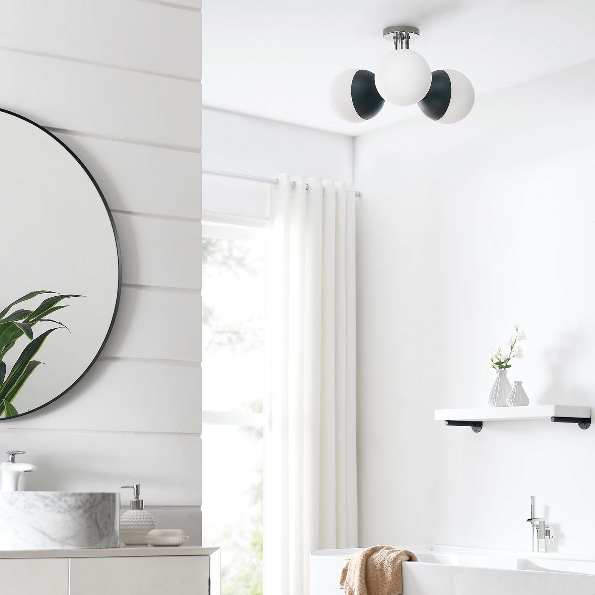 Stellar 3-Light Semi-Flush Ceiling Light by Modway