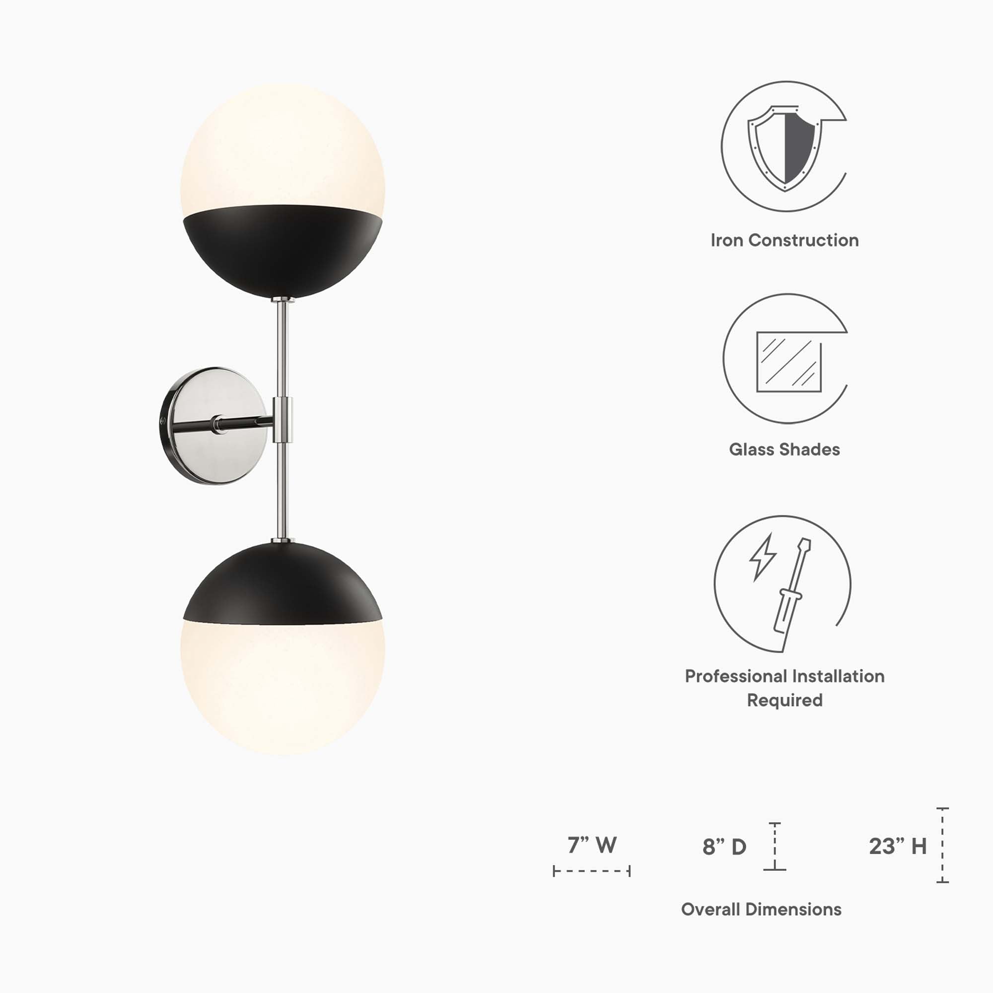 Stellar 2-Light Wall Sconce by Modway