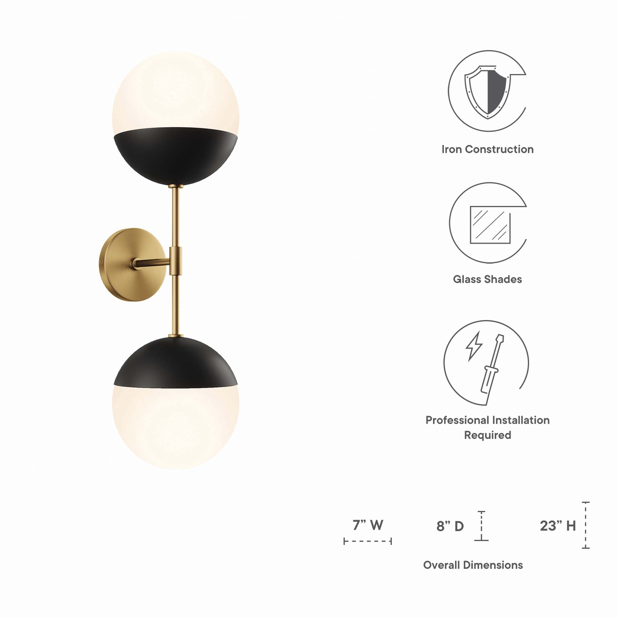 Stellar 2-Light Wall Sconce by Modway
