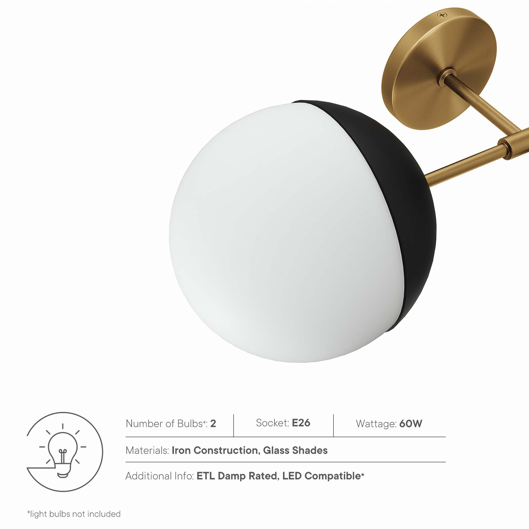 Stellar 2-Light Wall Sconce by Modway