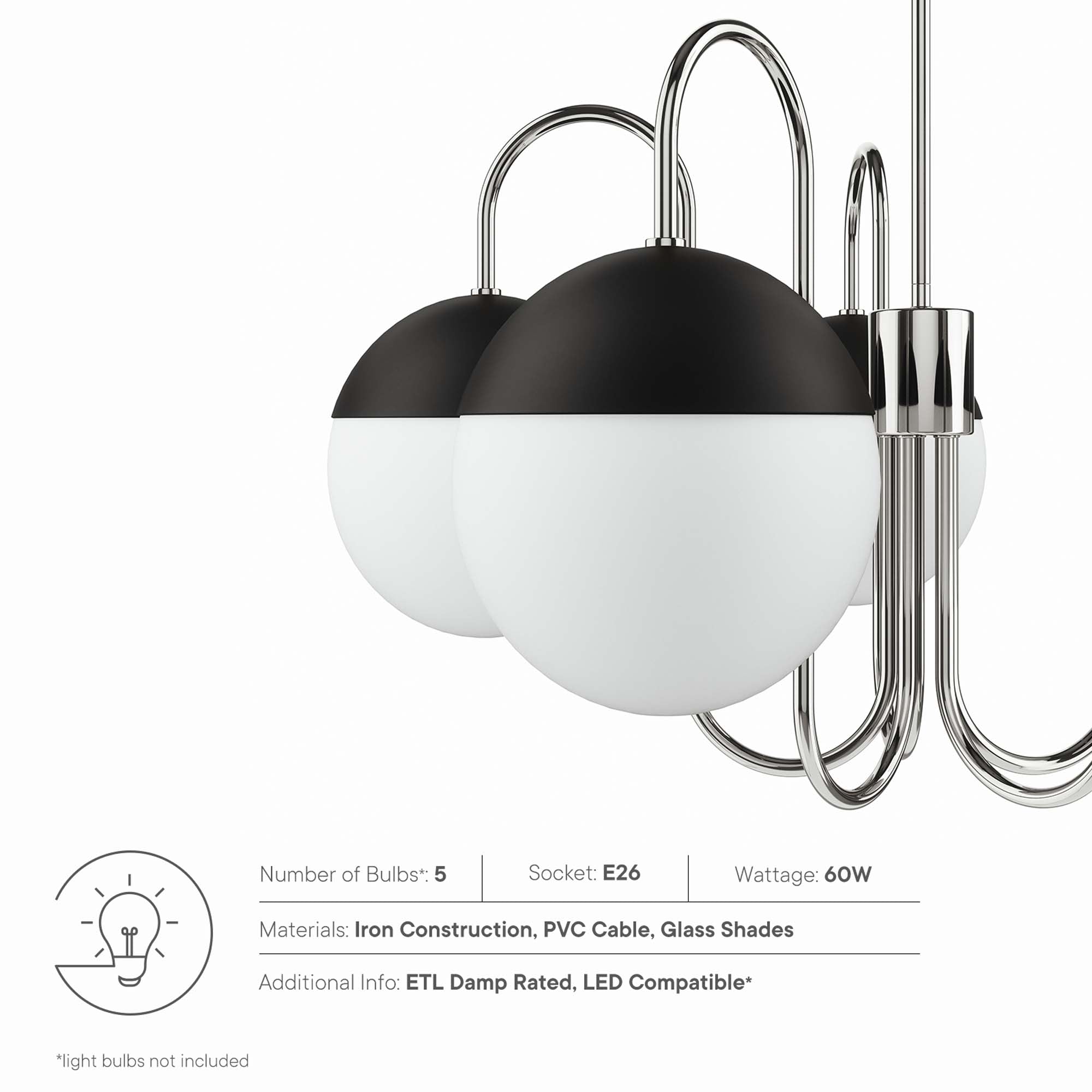 Stellar 5-Light Chandelier by Modway