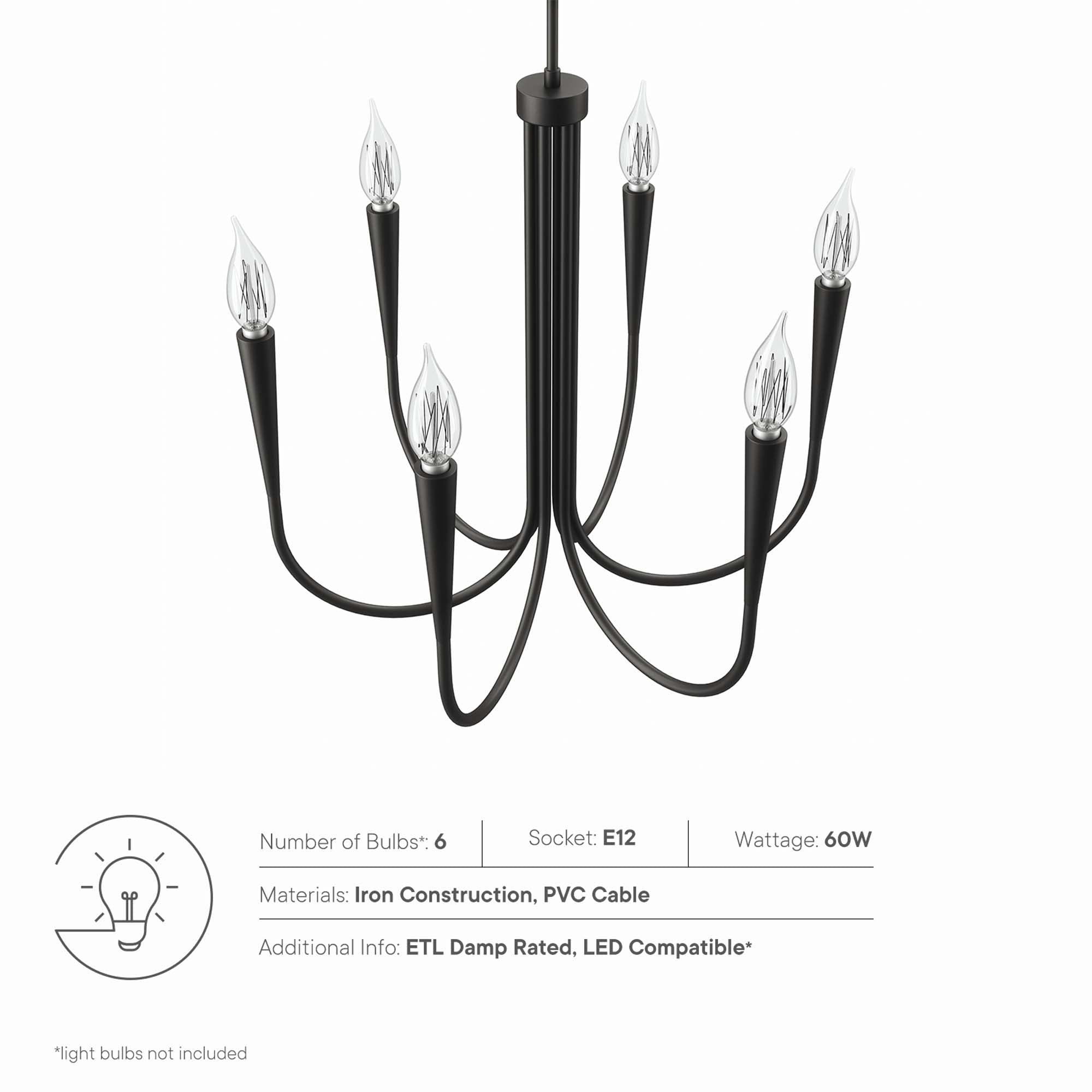 Penrose 6-Light Chandelier by Modway