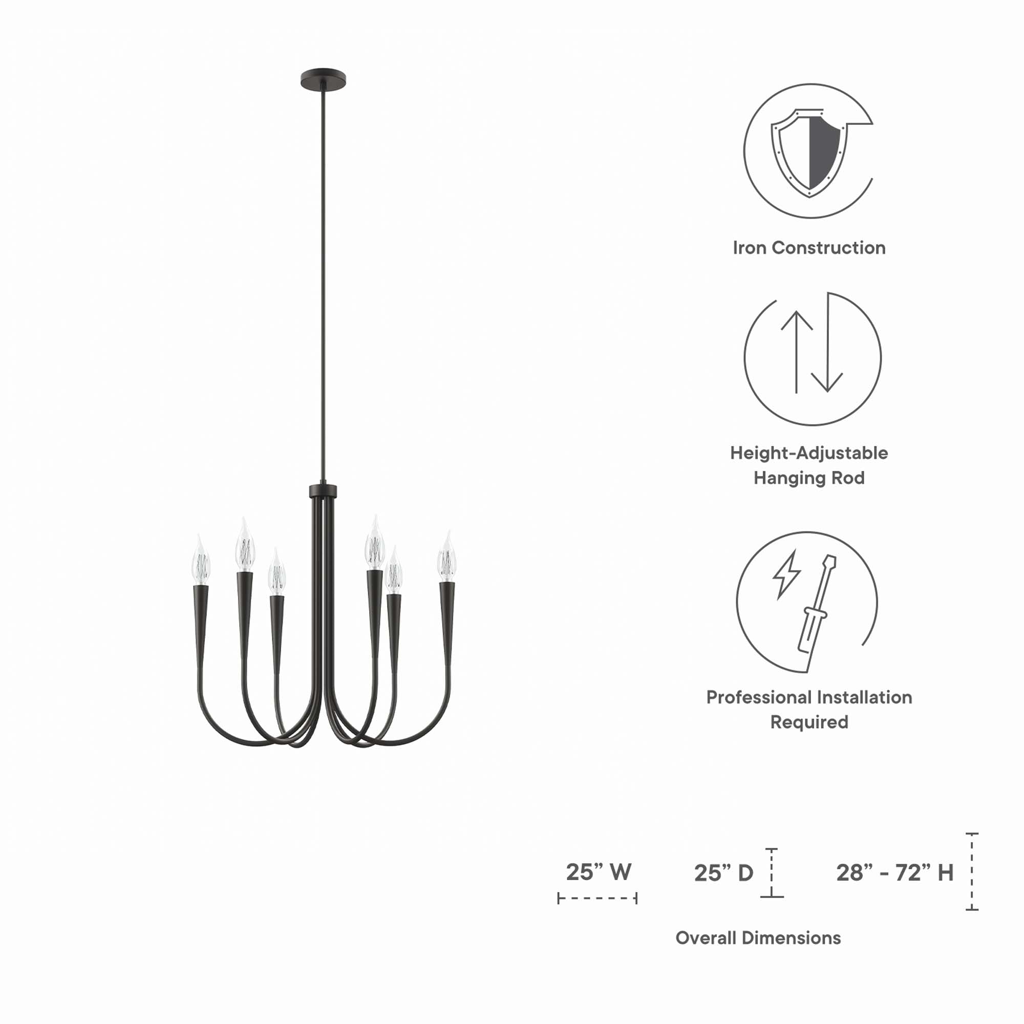 Penrose 6-Light Chandelier by Modway
