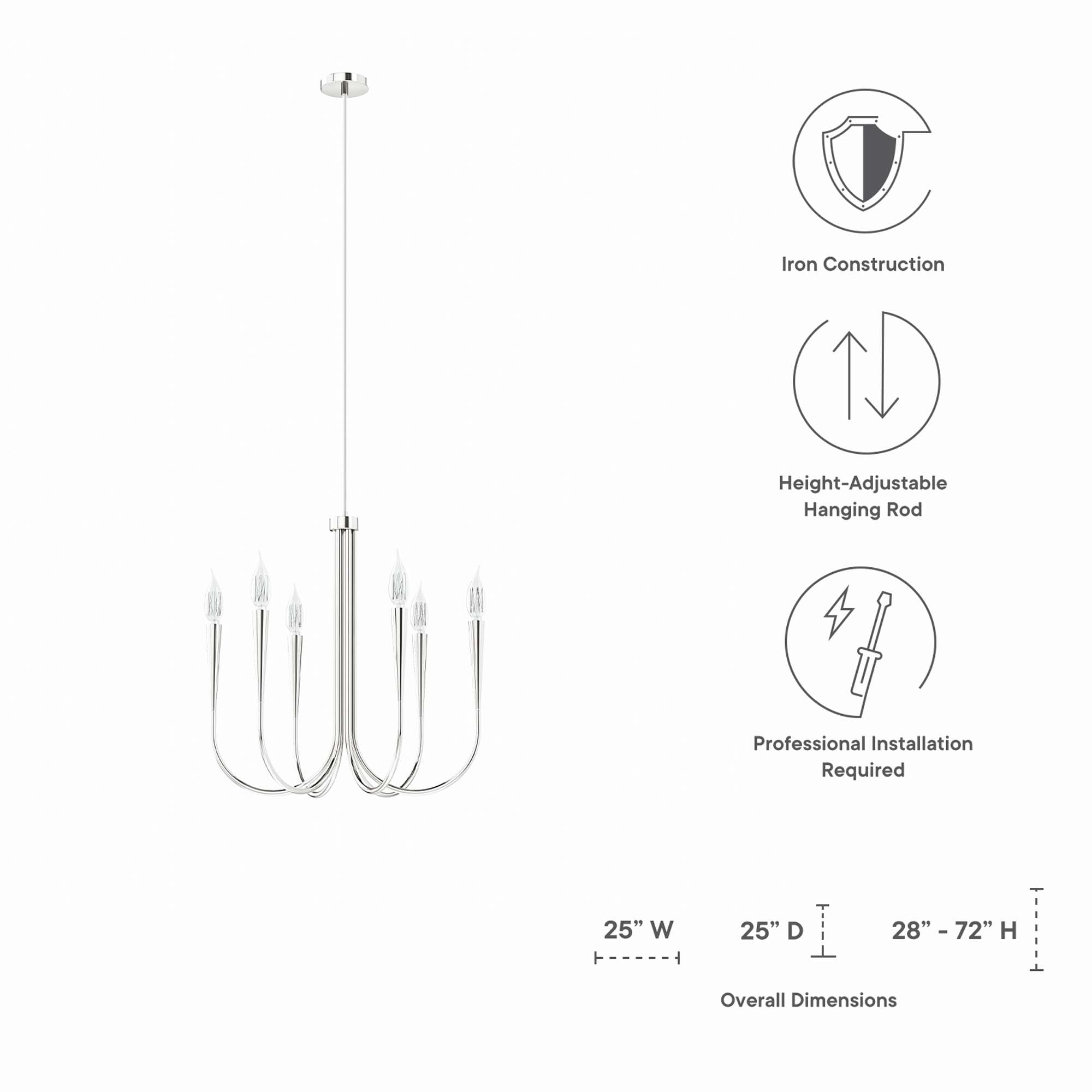 Penrose 6-Light Chandelier by Modway