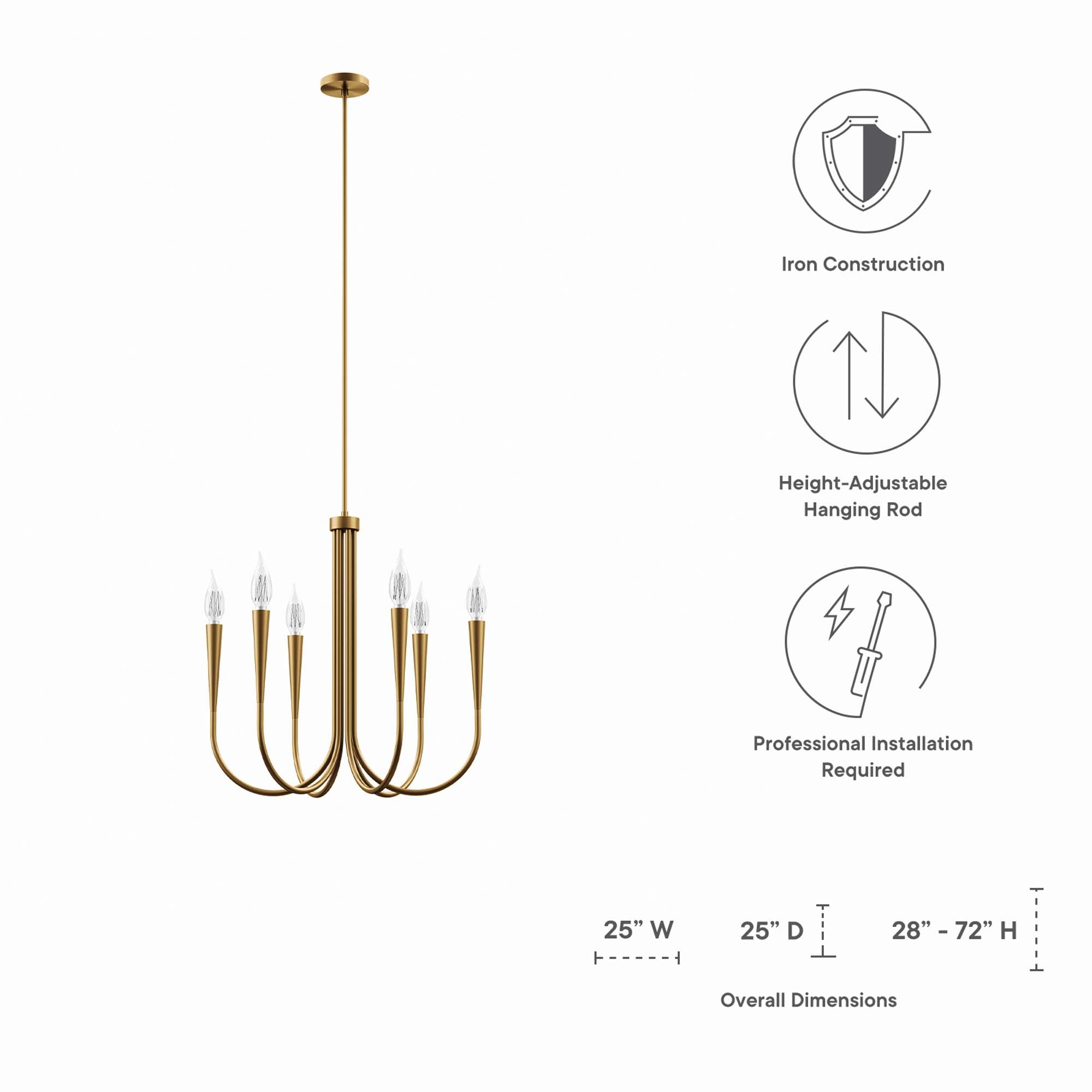Penrose 6-Light Chandelier by Modway