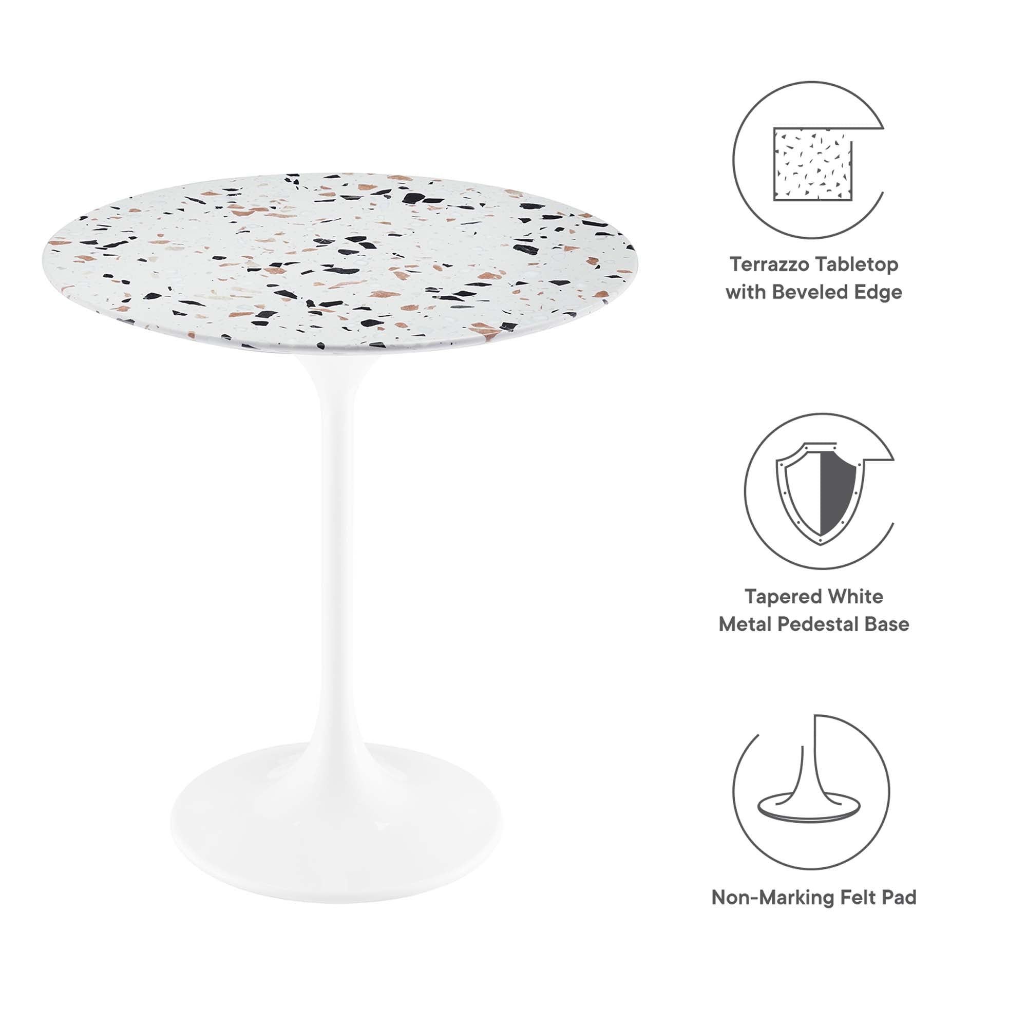 Lippa Round Terrazzo Side Table by Modway