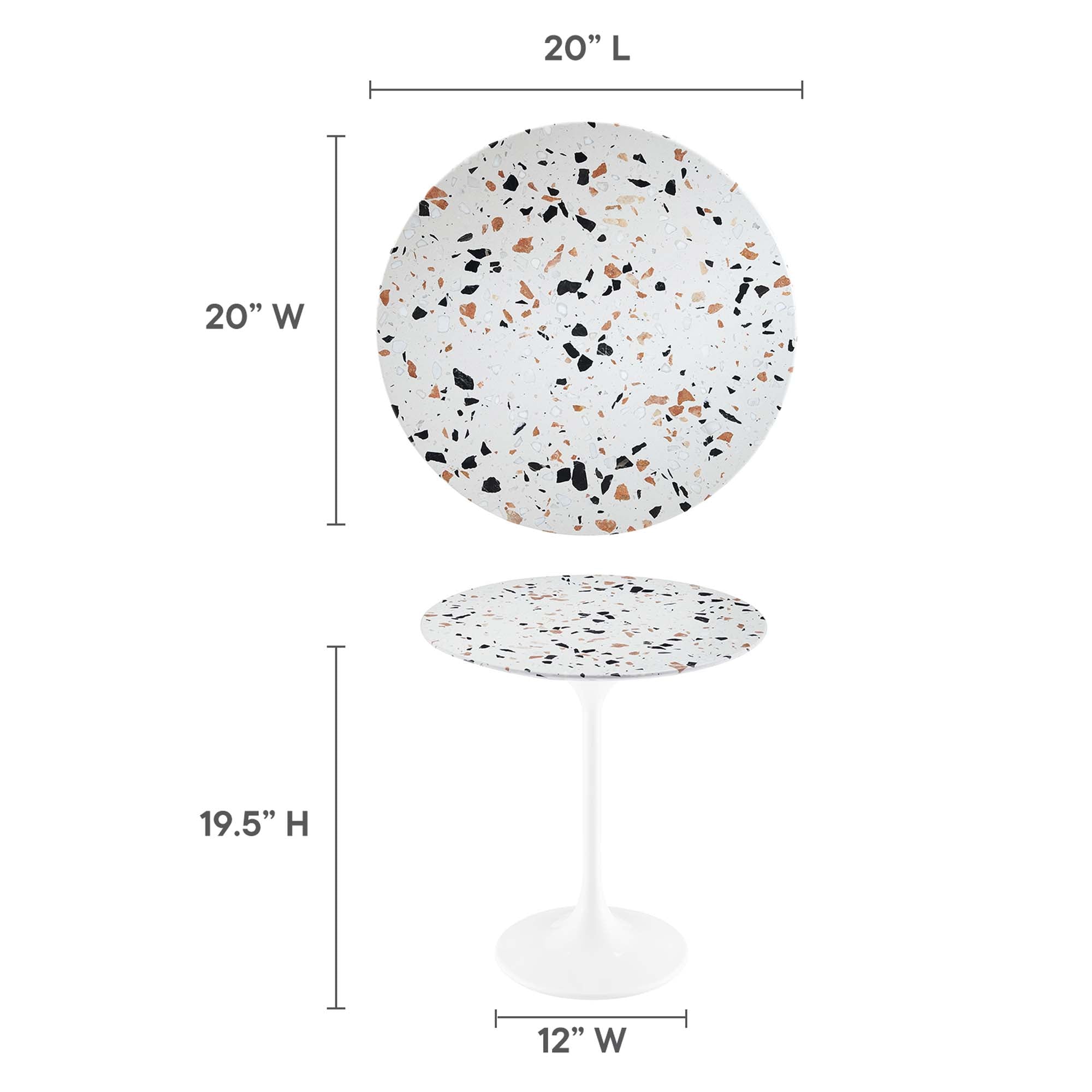 Lippa Round Terrazzo Side Table by Modway