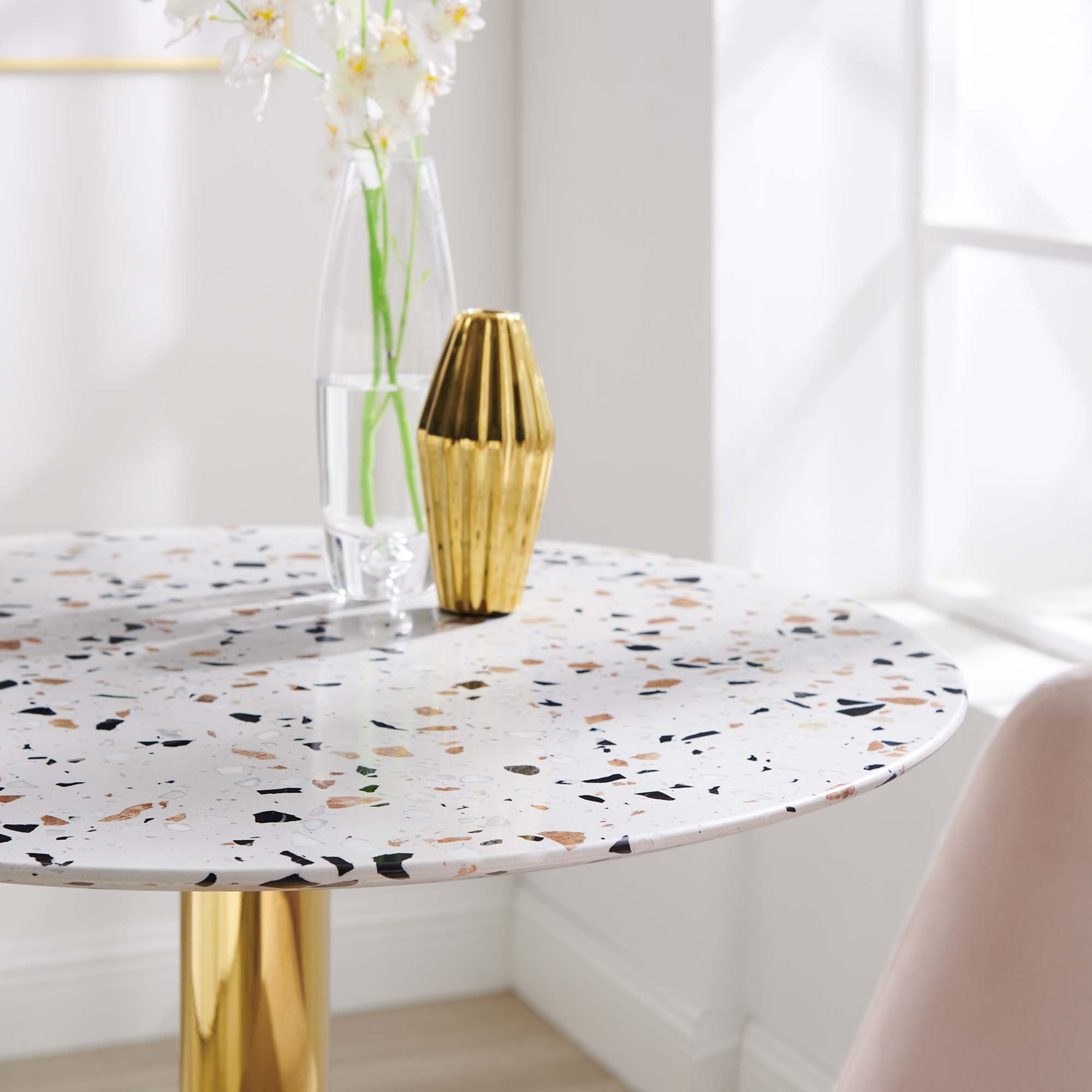 Verne 28" Round Terrazzo Dining Table by Modway