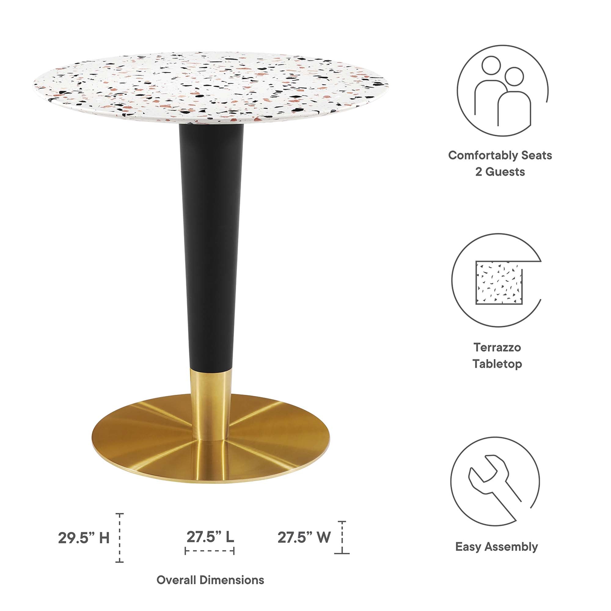 Zinque 28" Round Terrazzo Dining Table by Modway