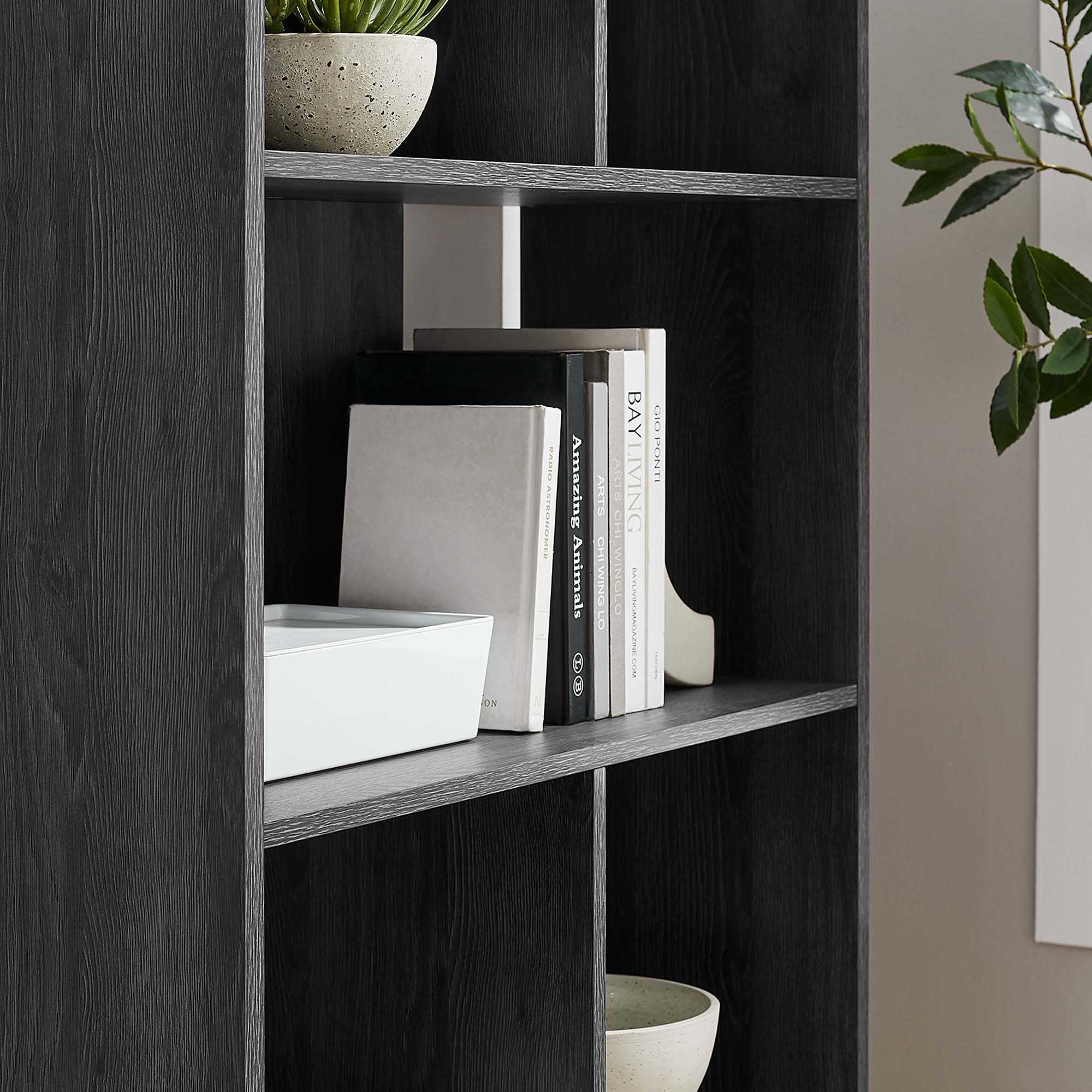 Transmit 5 Shelf Wood Grain Bookcase by Modway