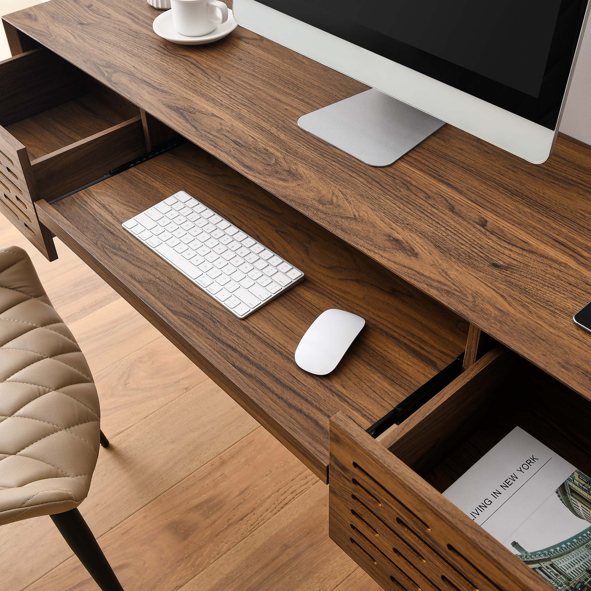 Merit 60" Wall Mount Wood Office Desk by Modway