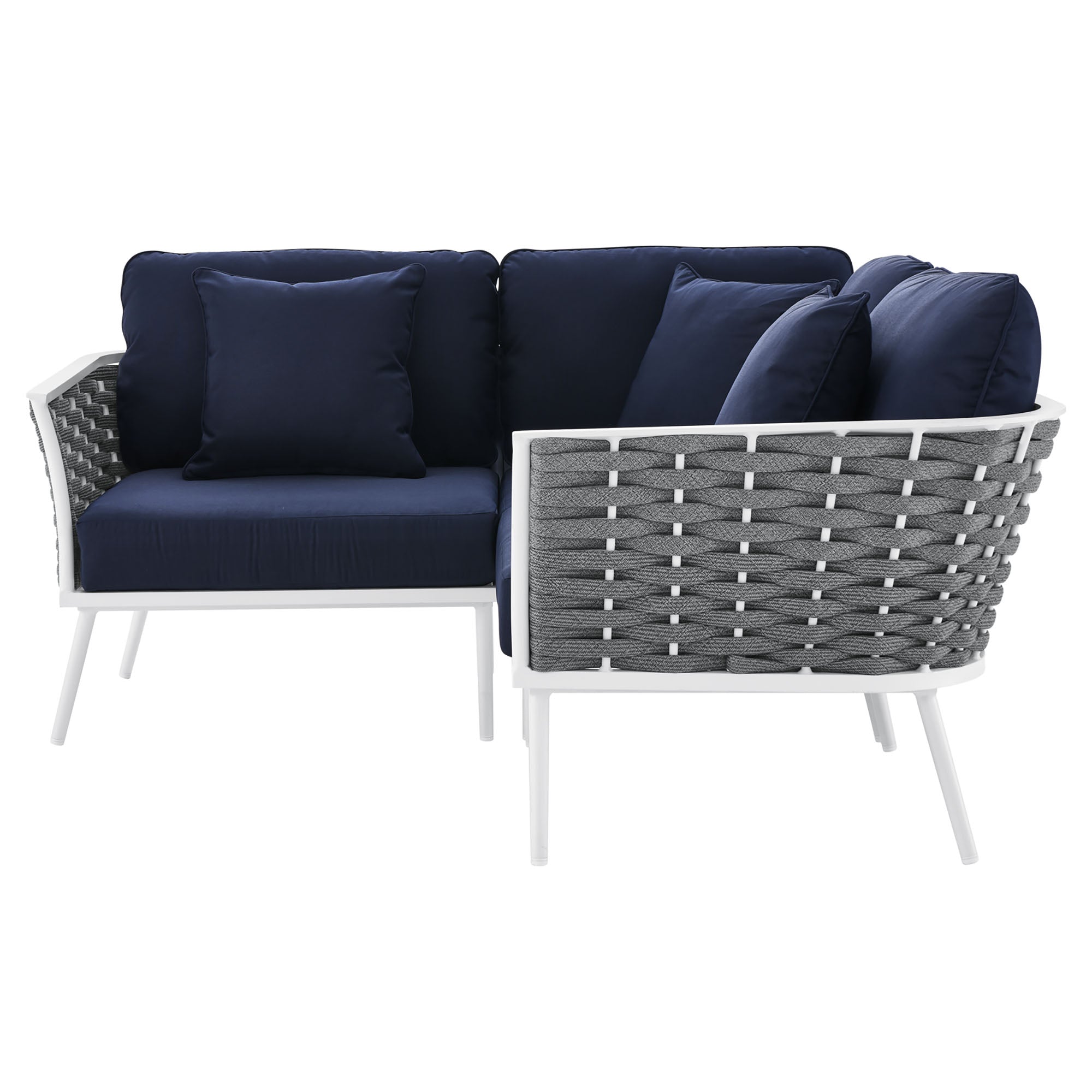 Stance Outdoor Patio Aluminum Small Sectional Sofa by Modway