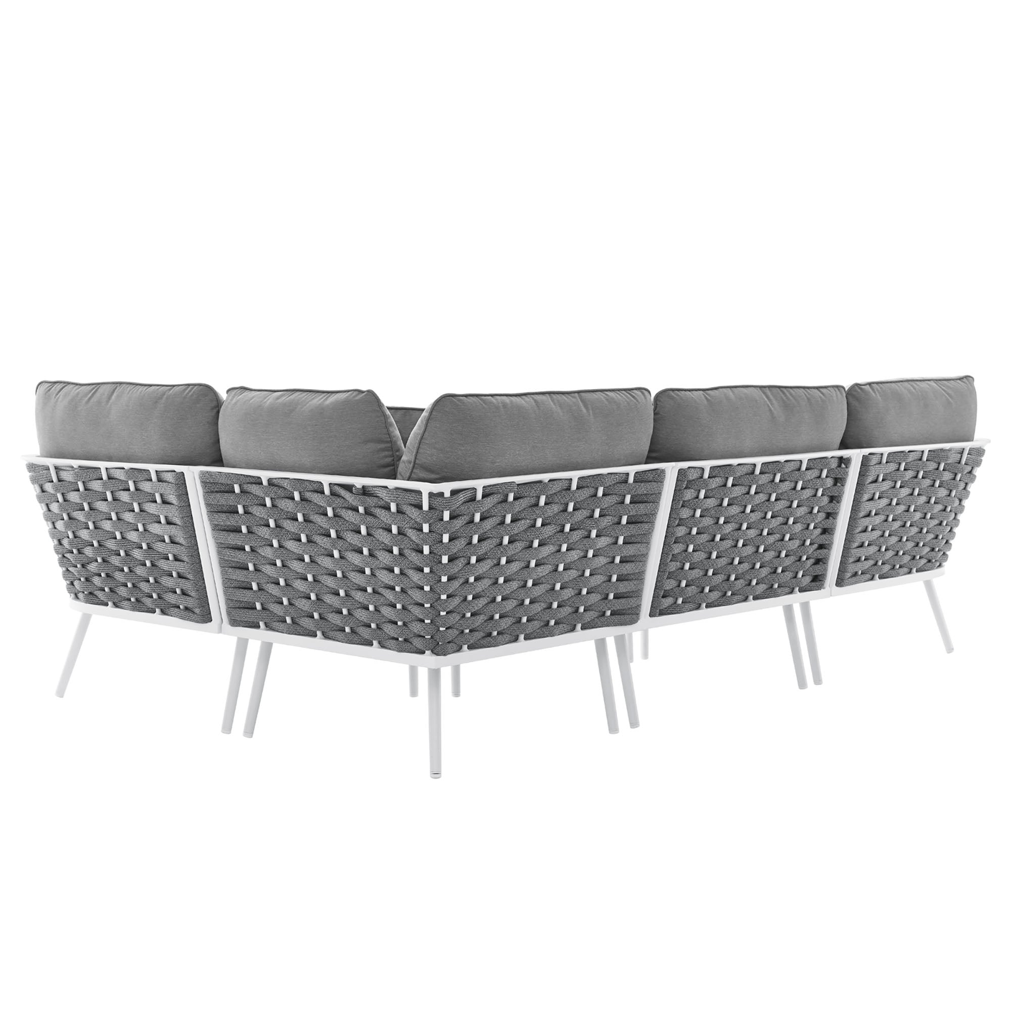 Stance Outdoor Patio Aluminum Large Sectional Sofa by Modway