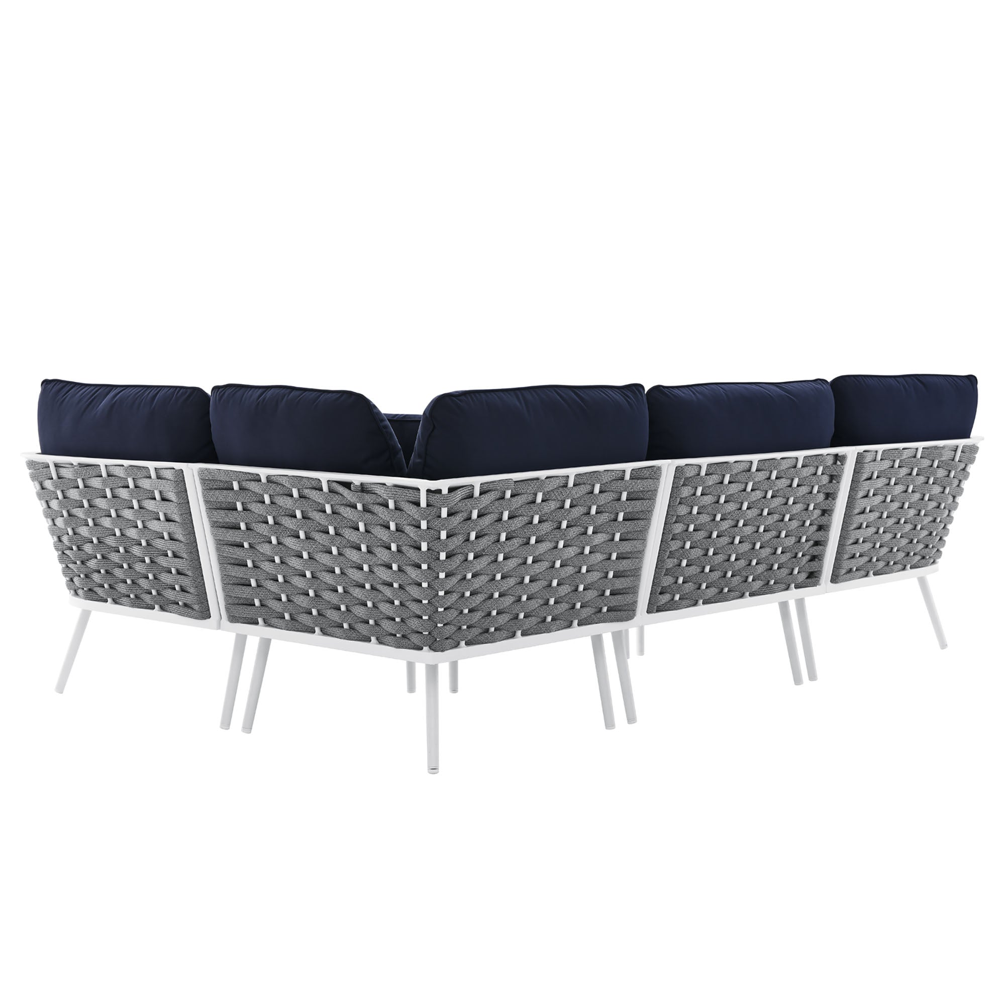 Stance Outdoor Patio Aluminum Large Sectional Sofa by Modway