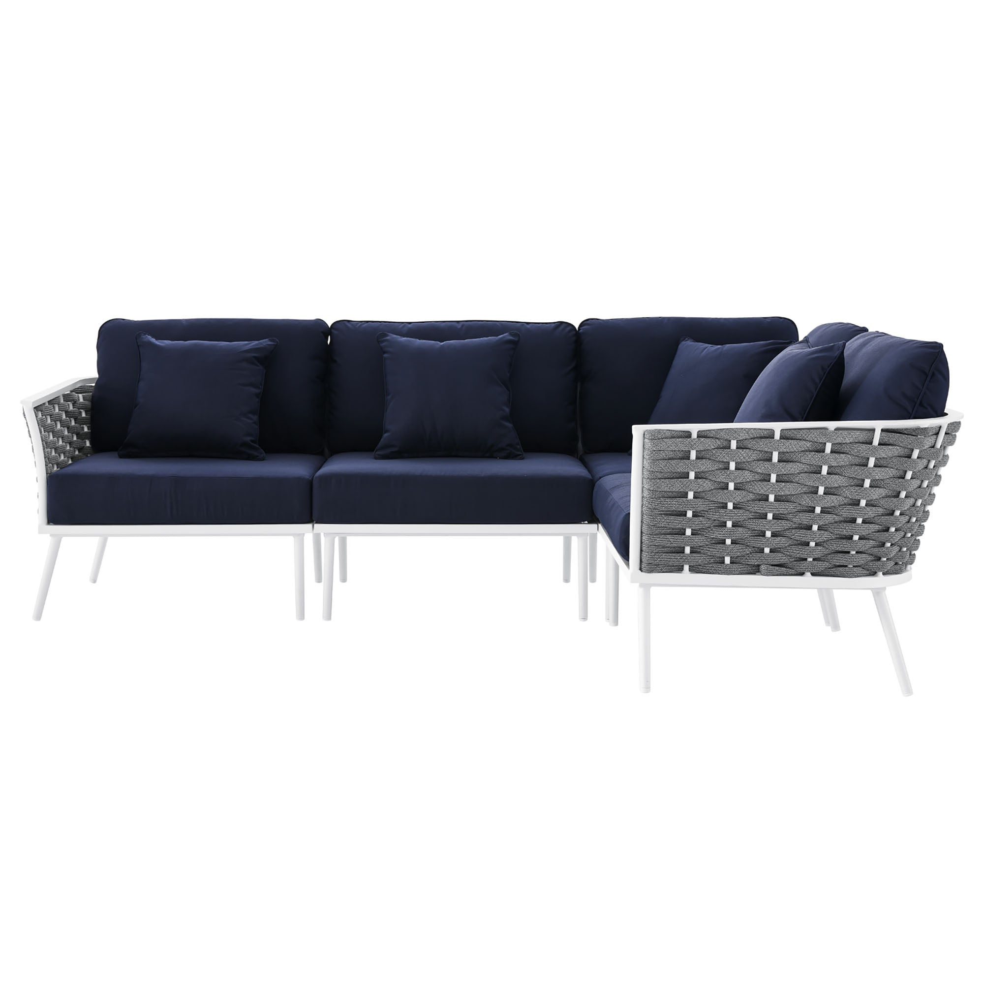 Stance Outdoor Patio Aluminum Large Sectional Sofa by Modway