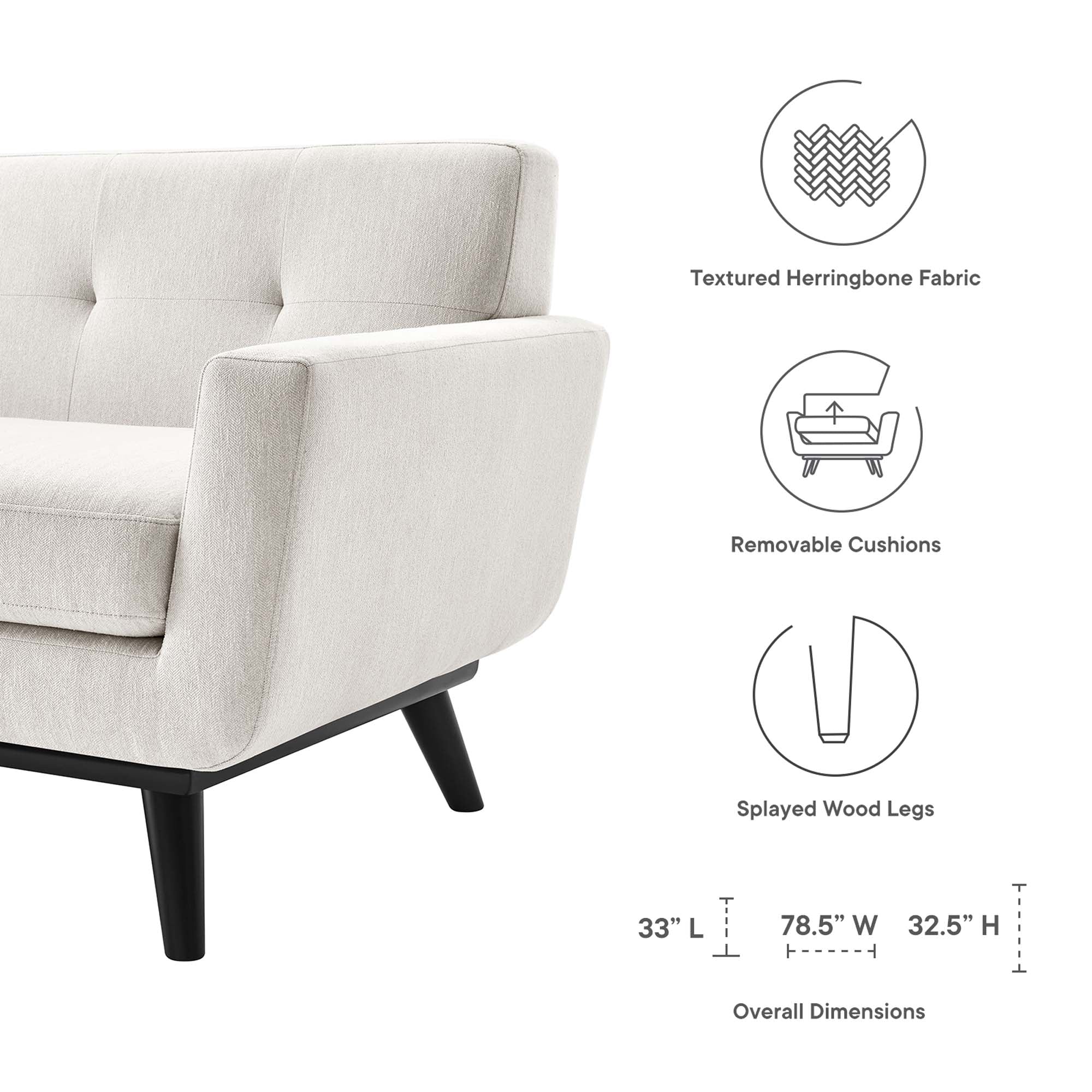 Engage Herringbone Fabric Loveseat by Modway
