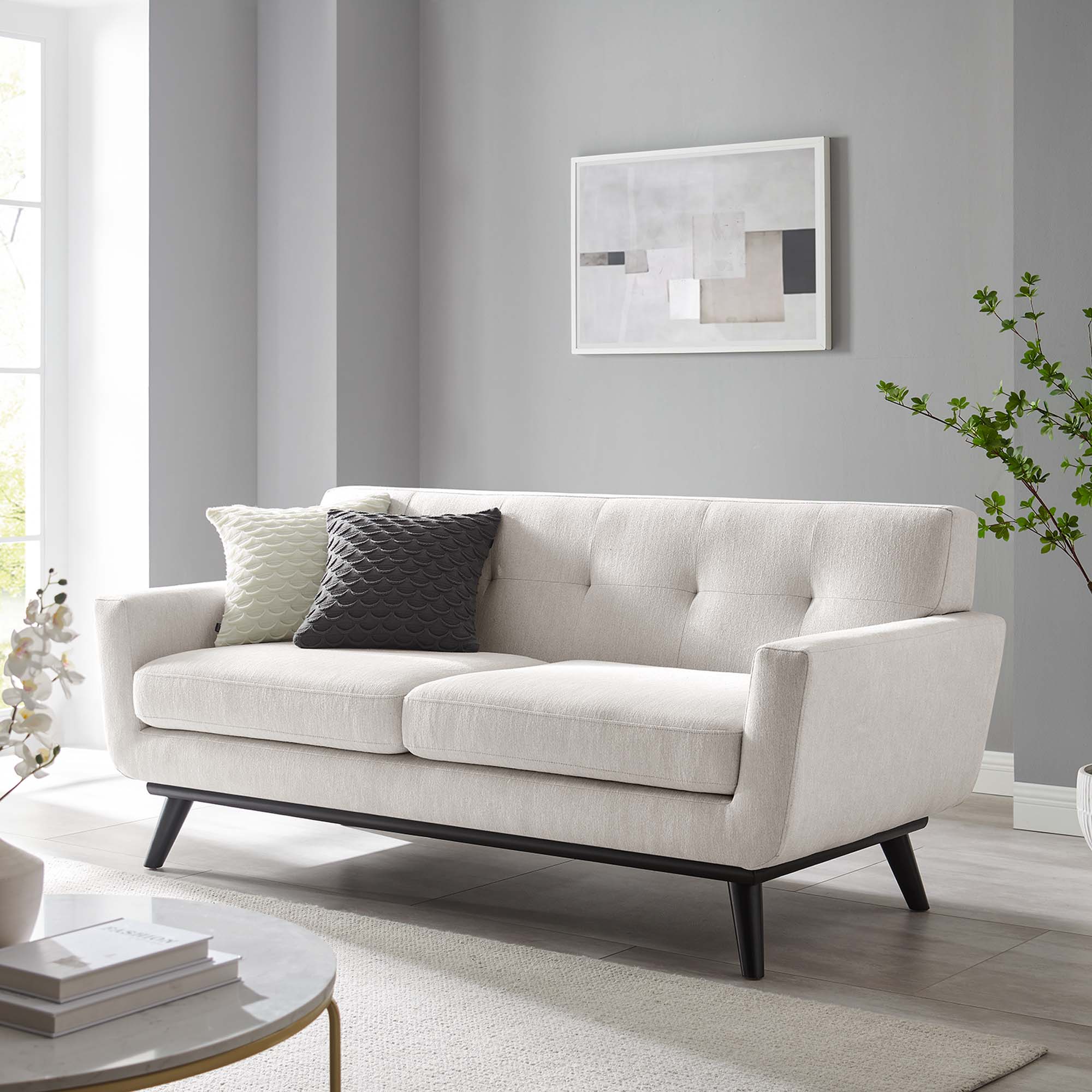 Engage Herringbone Fabric Loveseat by Modway