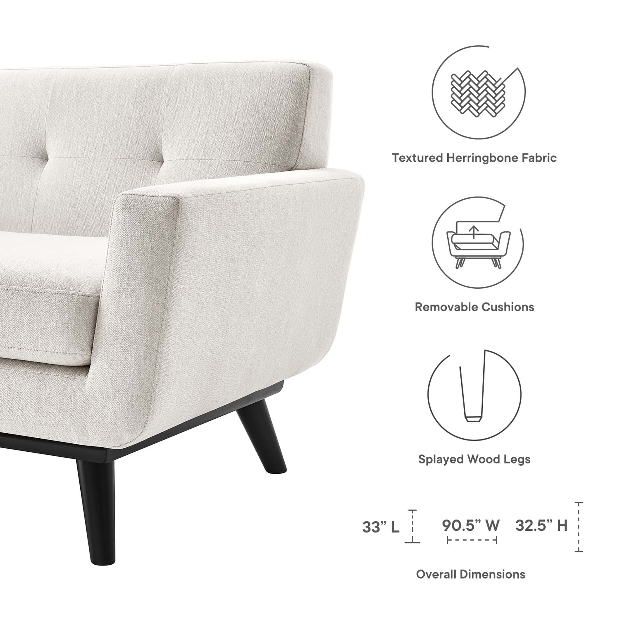 Engage Herringbone Fabric Sofa by Modway