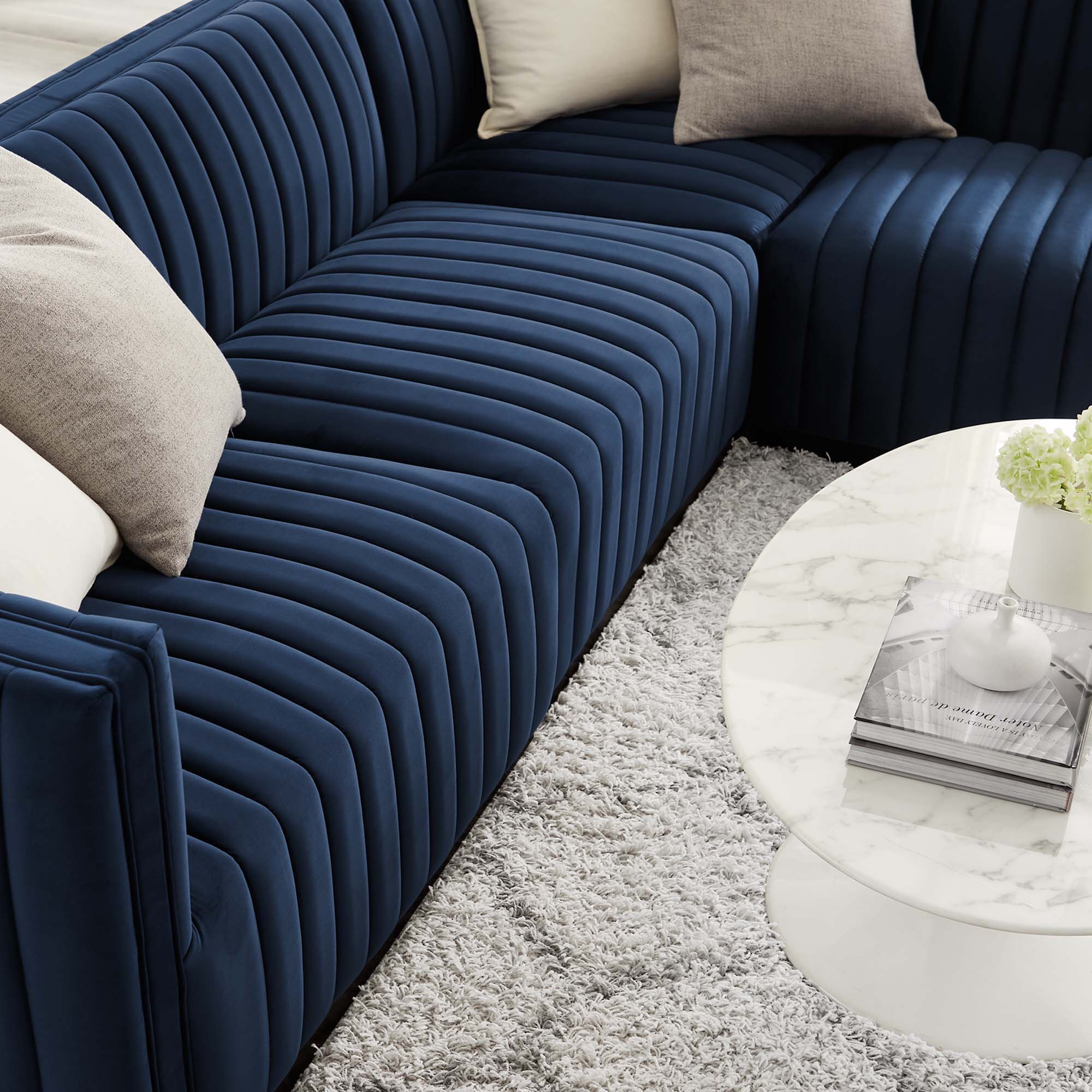 Conjure Channel Tufted Performance Velvet 4-Piece Sectional by Modway