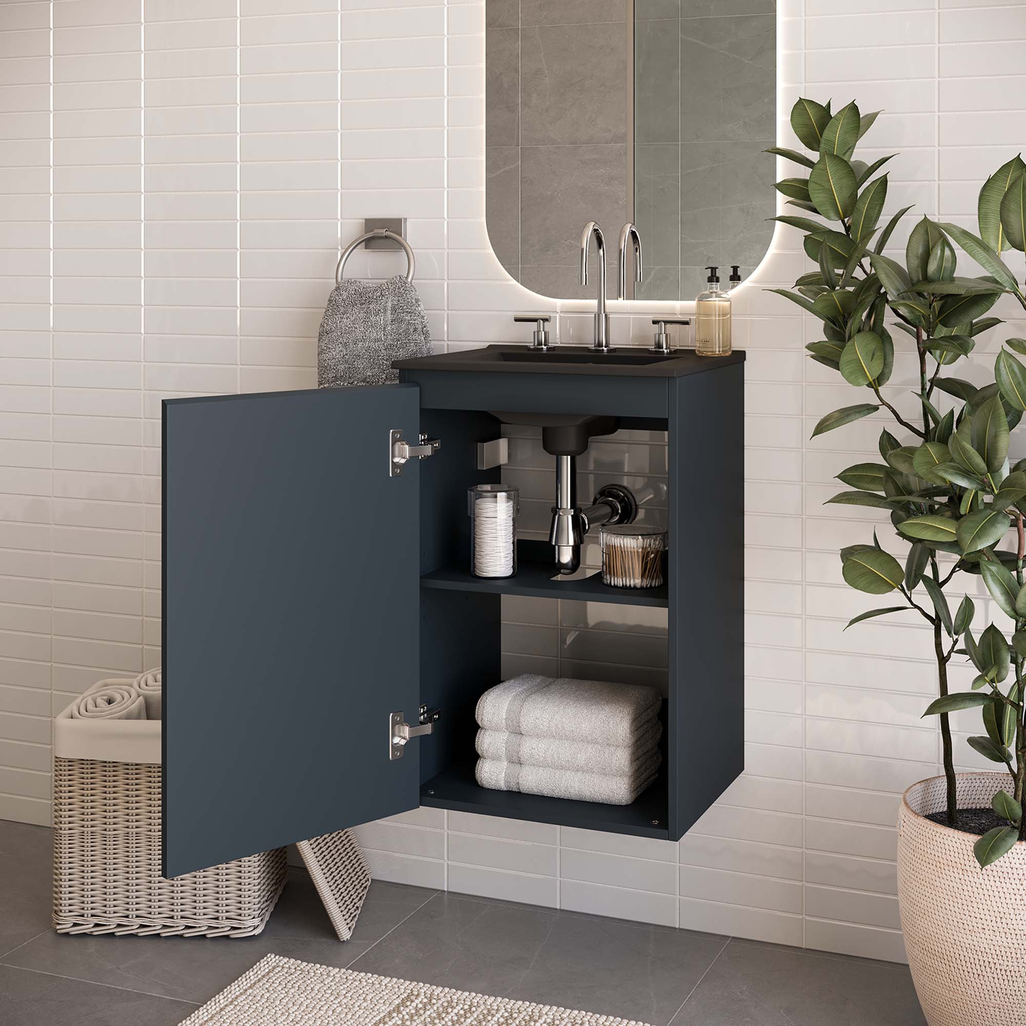 Bryn Wall-Mount Bathroom Vanity Basin Included by Modway