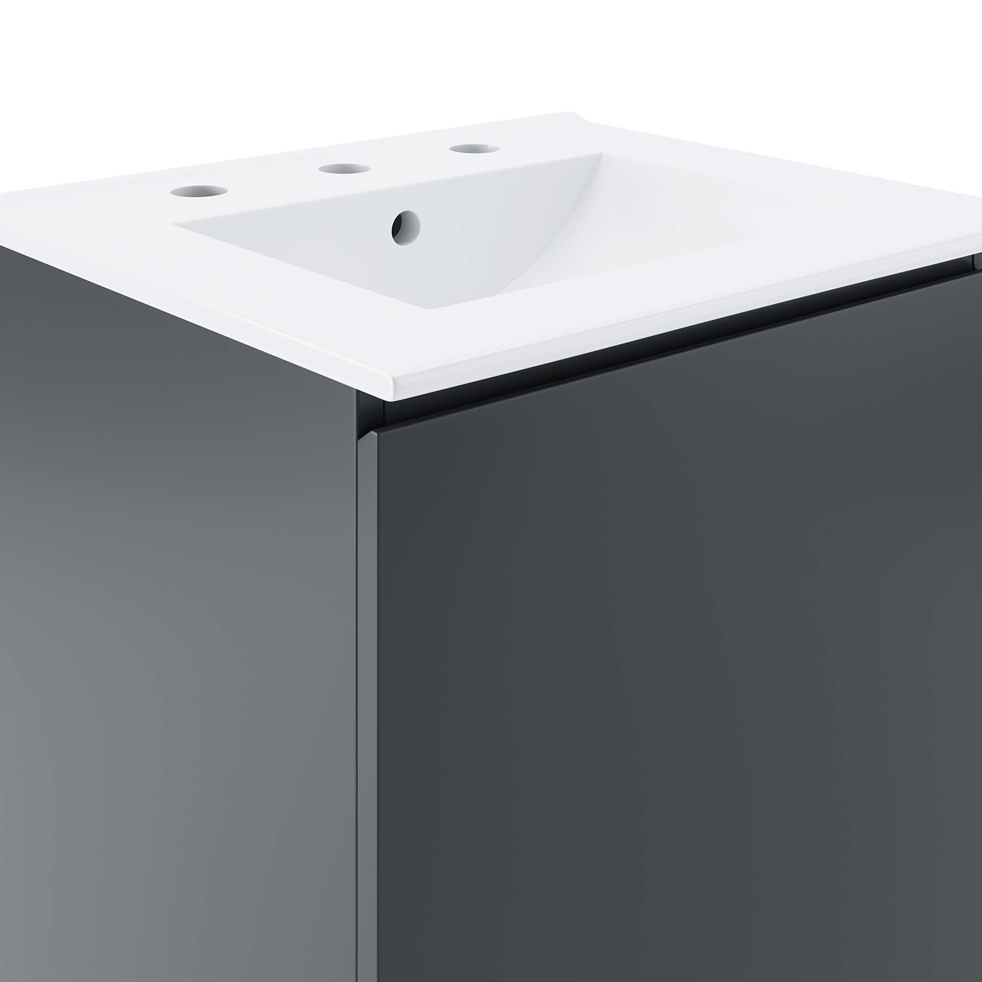 Bryn Wall-Mount Bathroom Vanity Basin Included by Modway