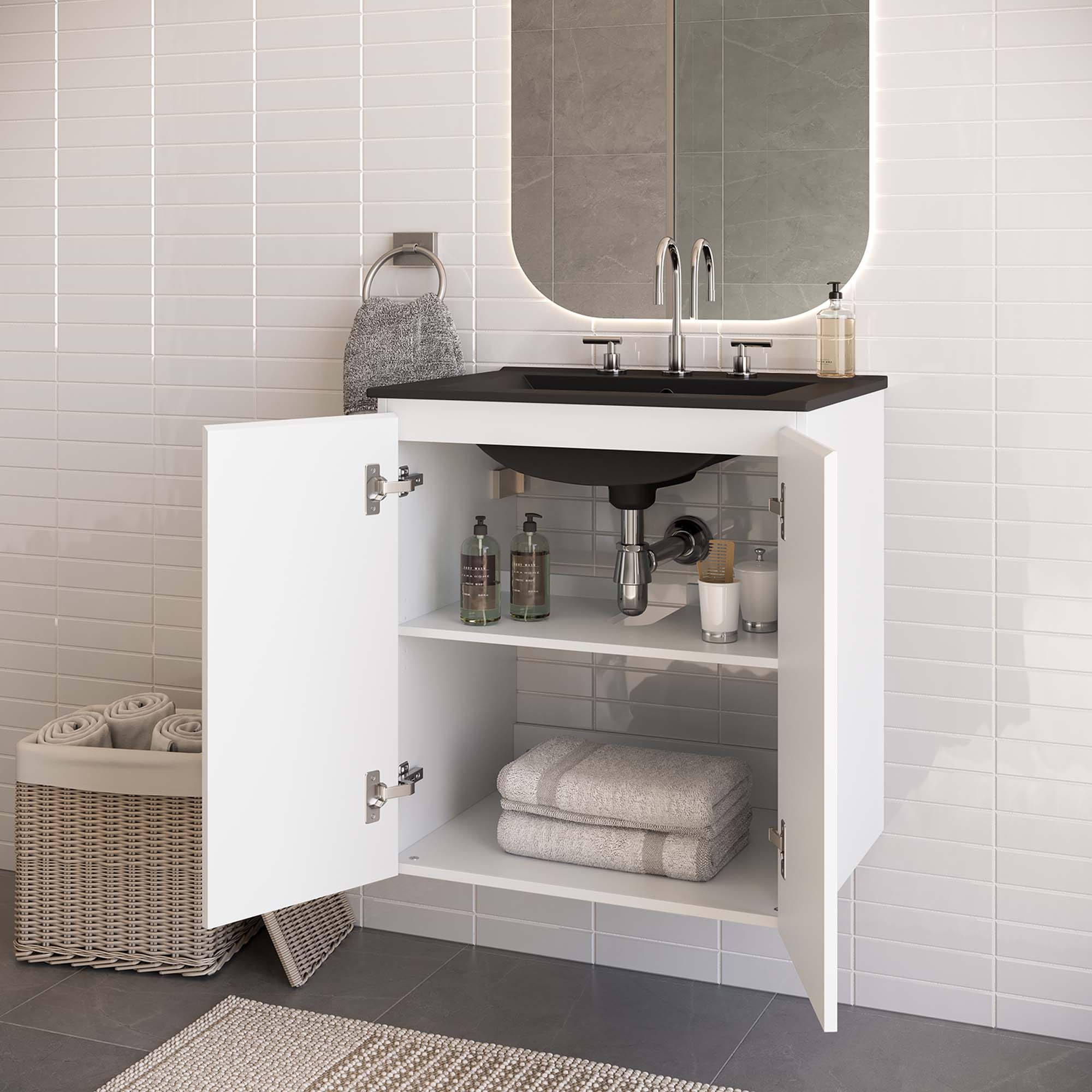Bryn Wall-Mount Bathroom Vanity Basin Included by Modway