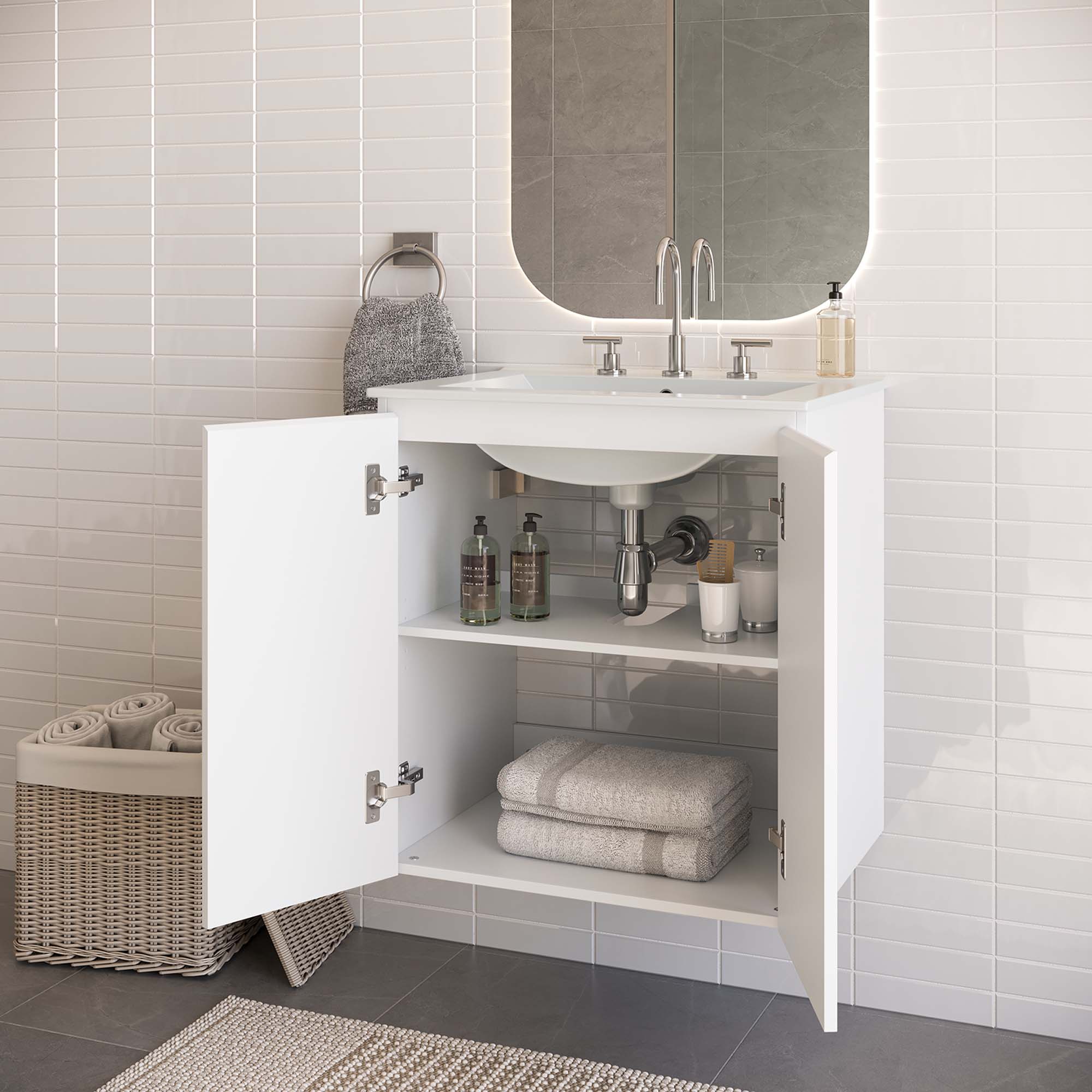 Bryn Wall-Mount Bathroom Vanity Basin Included by Modway