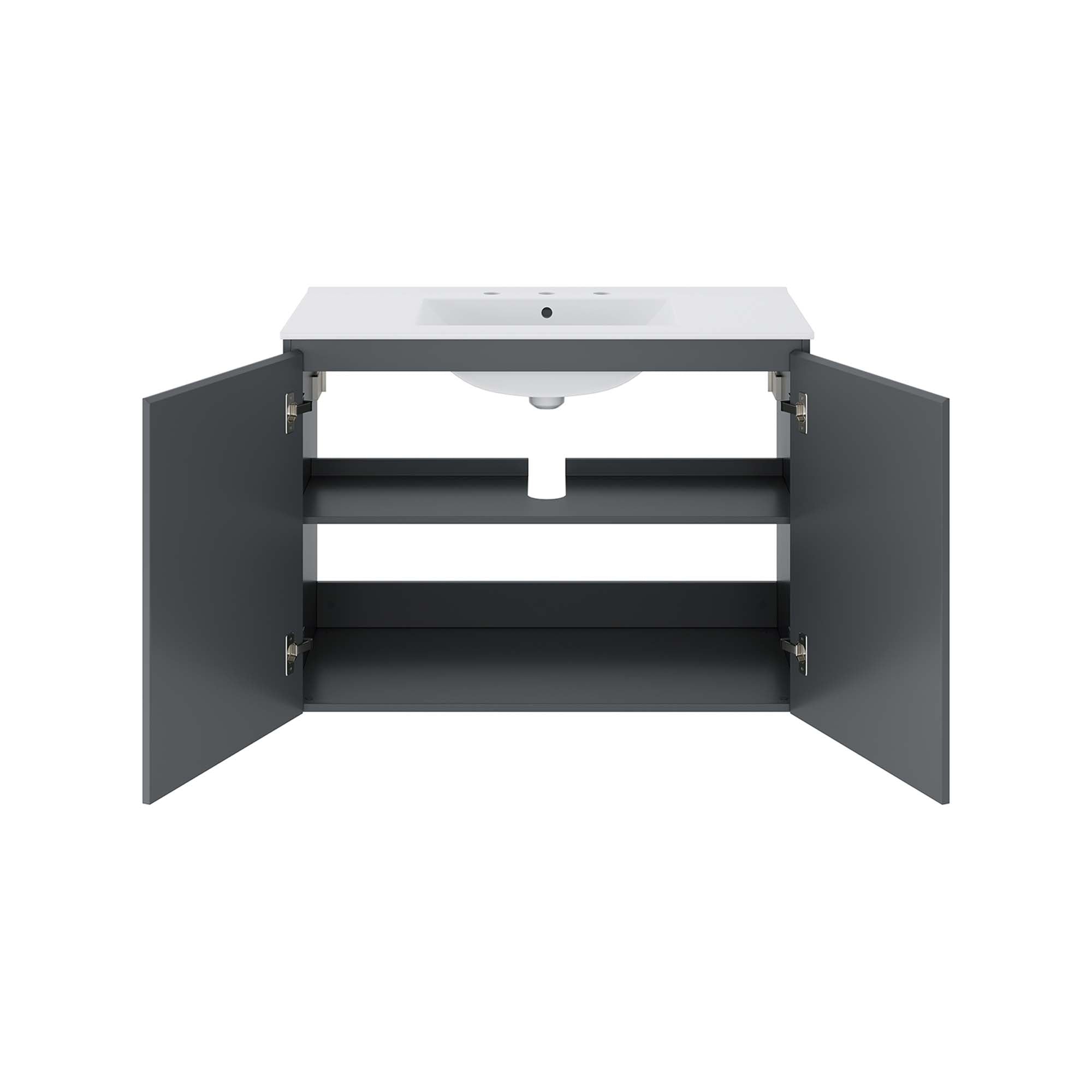 Bryn Wall-Mount Bathroom Vanity Basin Included by Modway