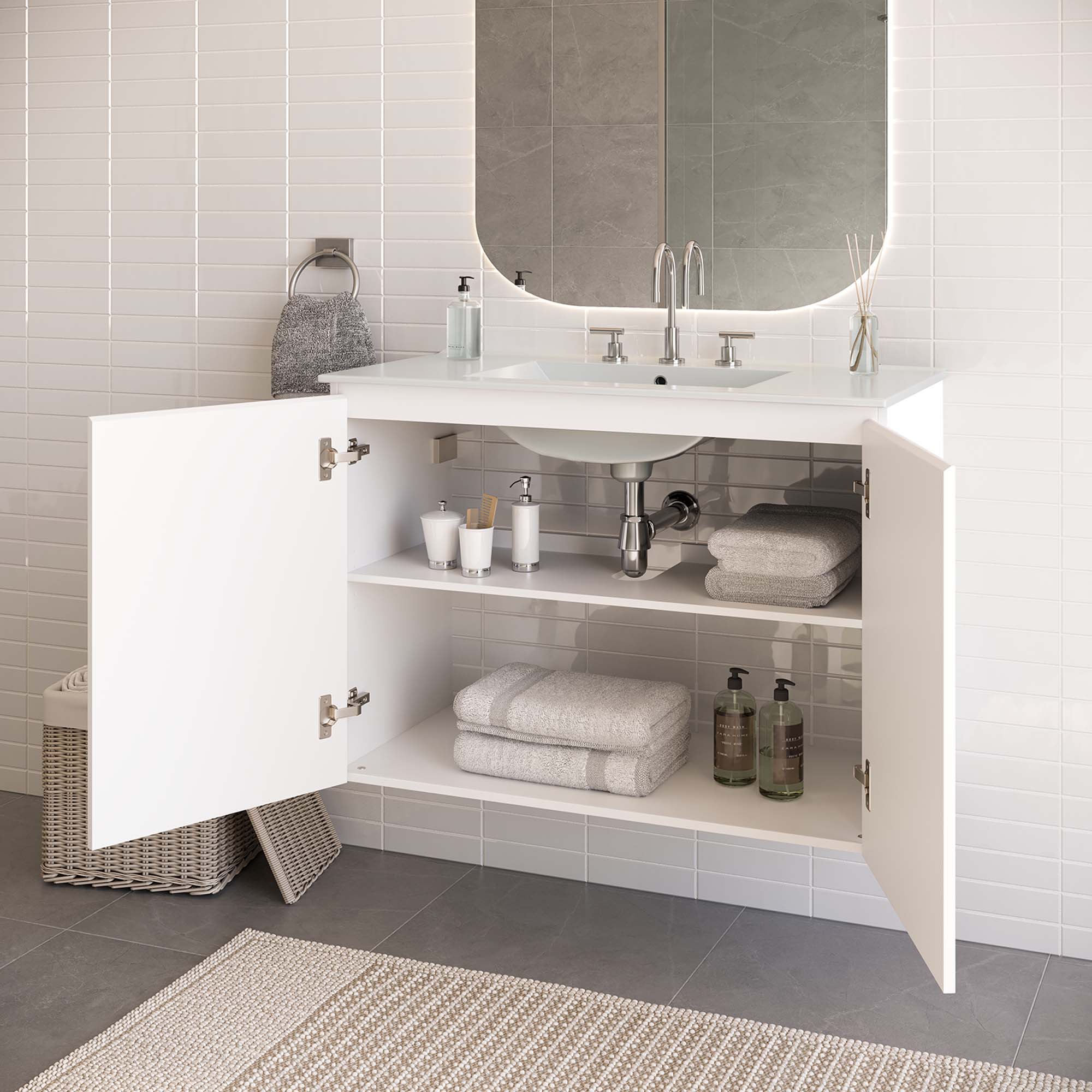 Bryn Wall-Mount Bathroom Vanity Basin Included by Modway