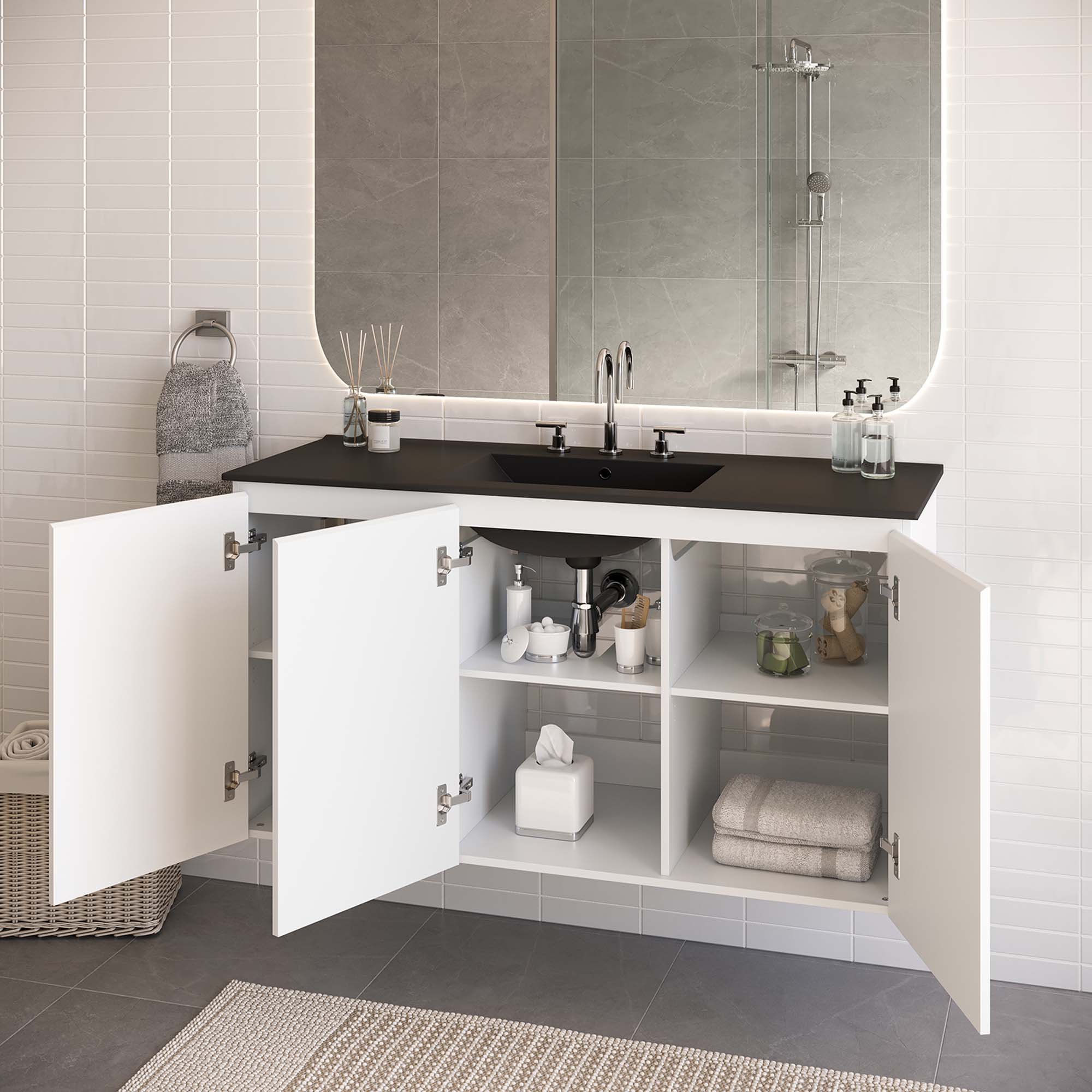 Bryn Wall-Mount Bathroom Vanity Basin Included by Modway