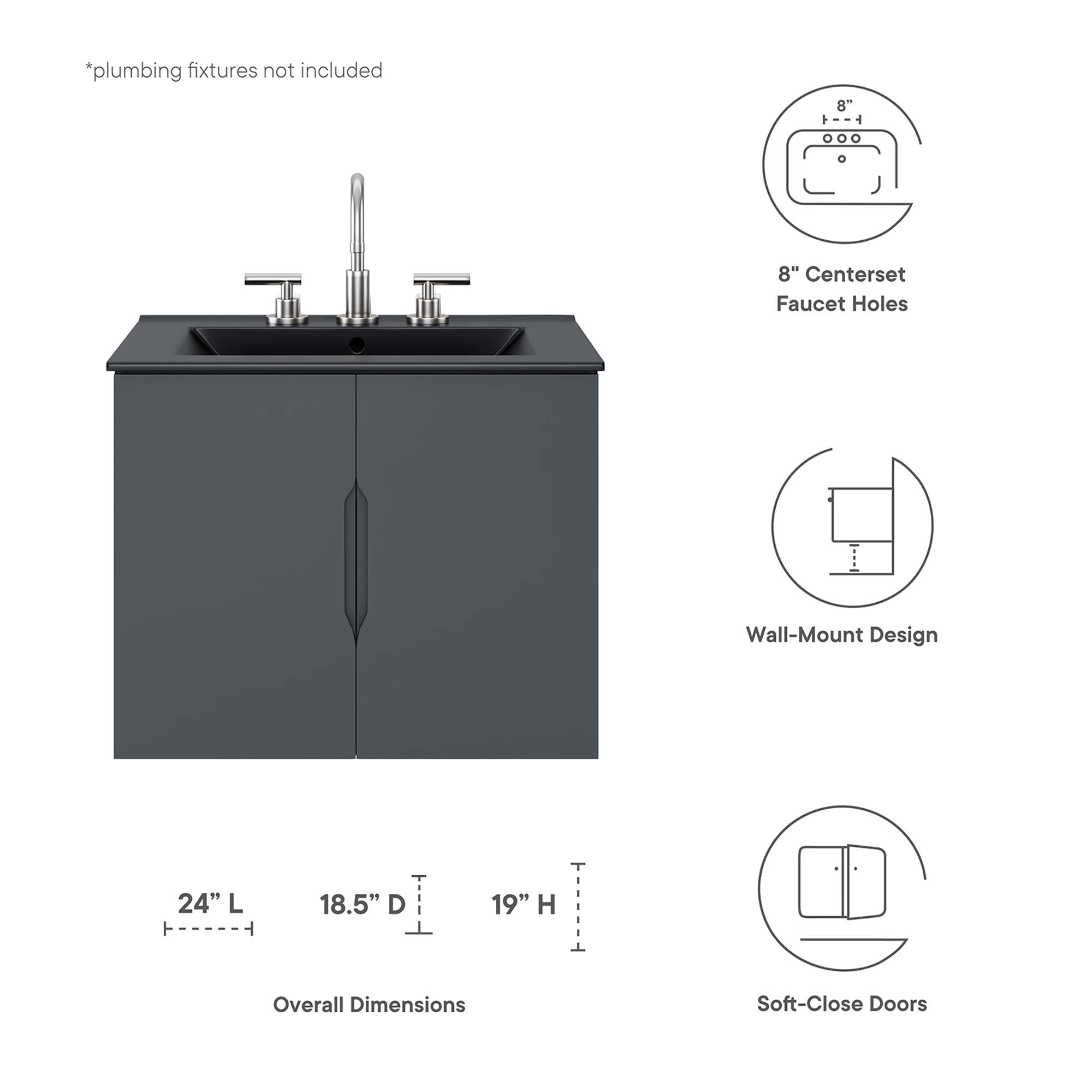 Vitality Bathroom Vanity Basin Included by Modway