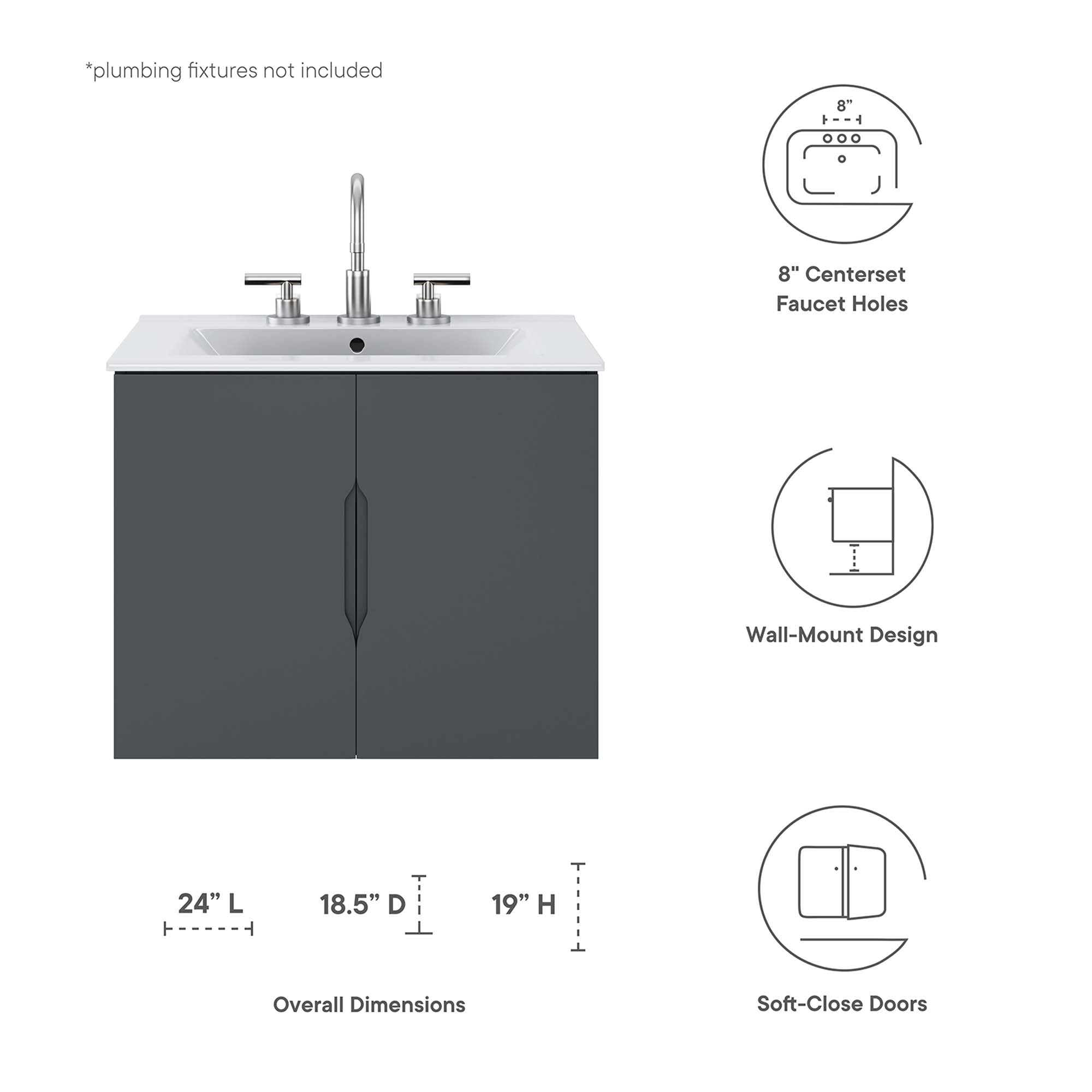 Vitality Bathroom Vanity Basin Included by Modway