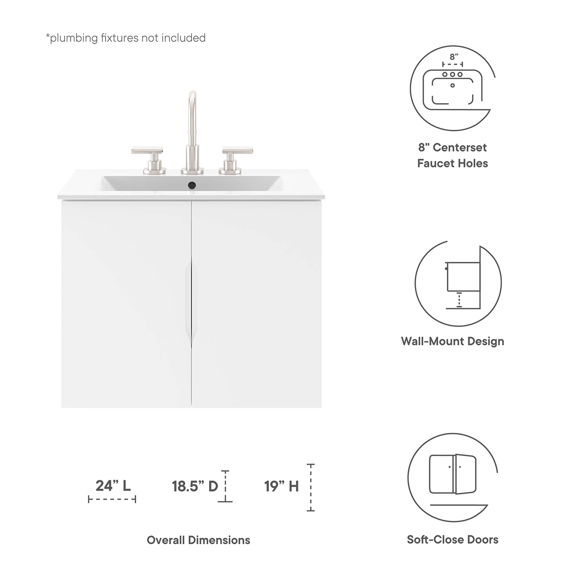 Vitality Bathroom Vanity Basin Included by Modway