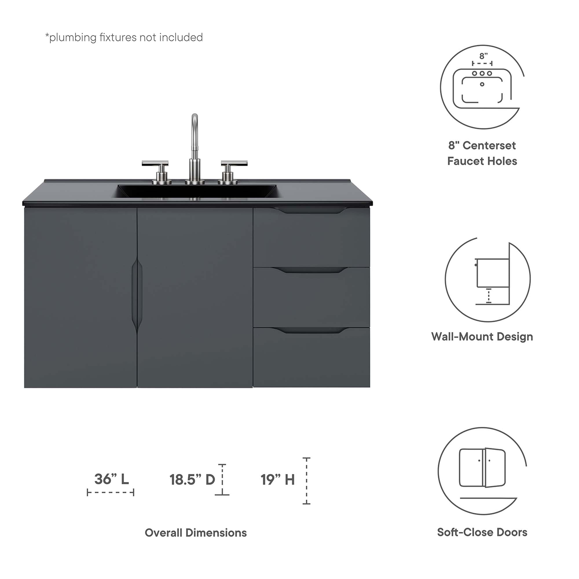 Vitality Bathroom Vanity Basin Included by Modway