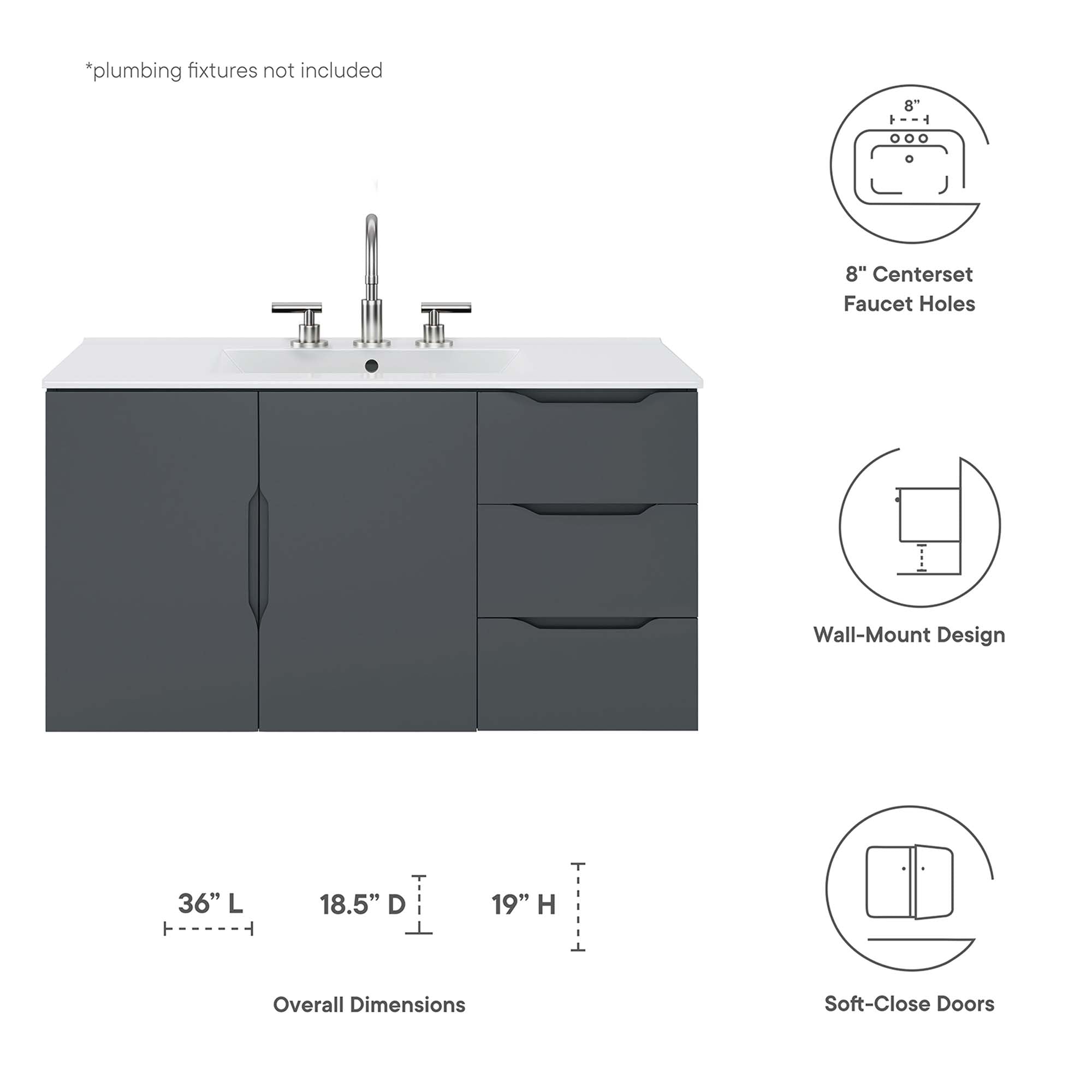 Vitality Bathroom Vanity Basin Included by Modway