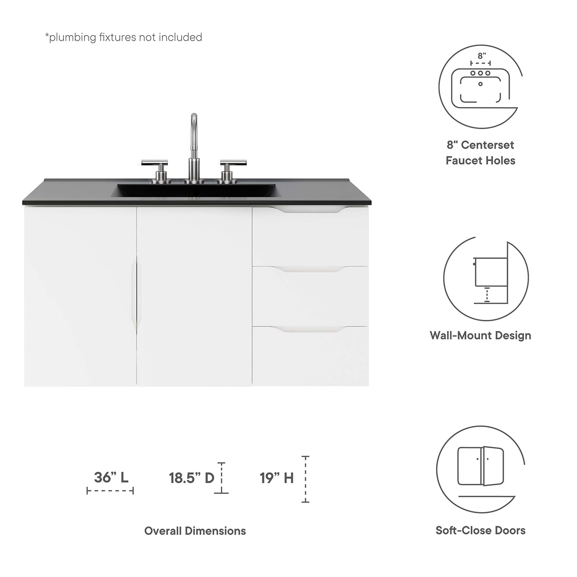 Vitality Bathroom Vanity Basin Included by Modway
