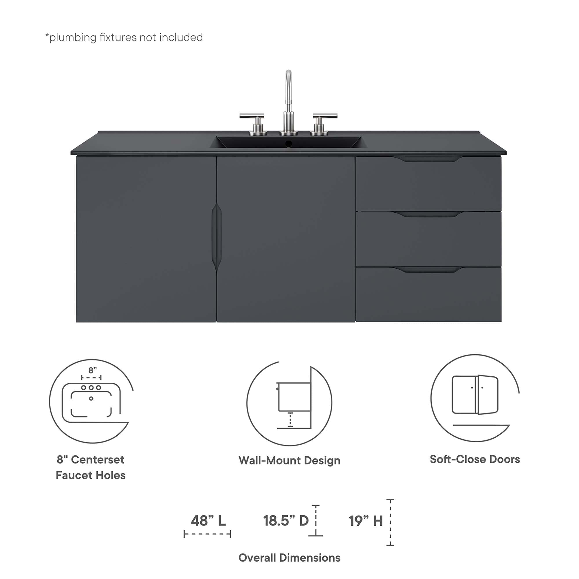 Vitality Bathroom Vanity Basin Included by Modway