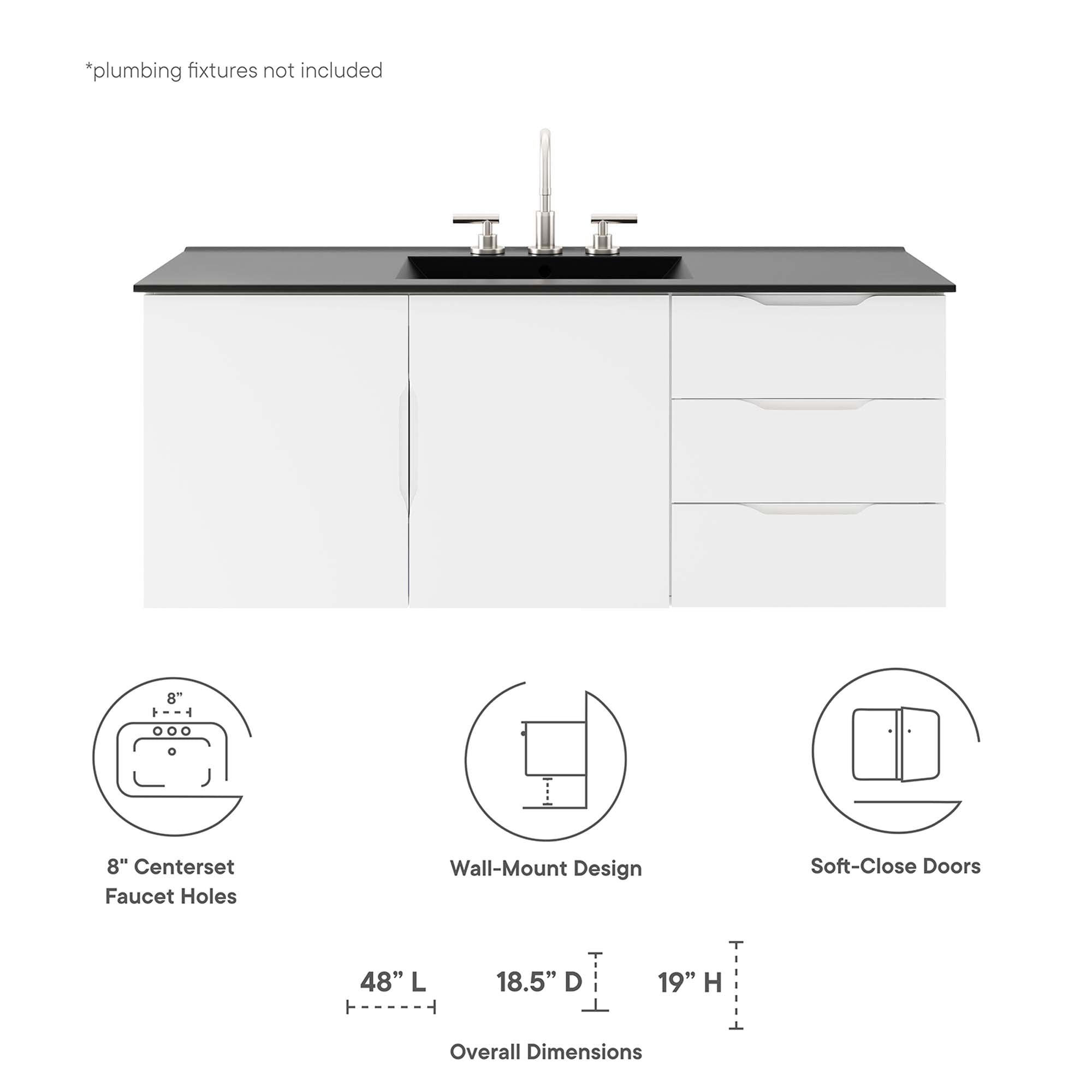 Vitality Bathroom Vanity Basin Included by Modway