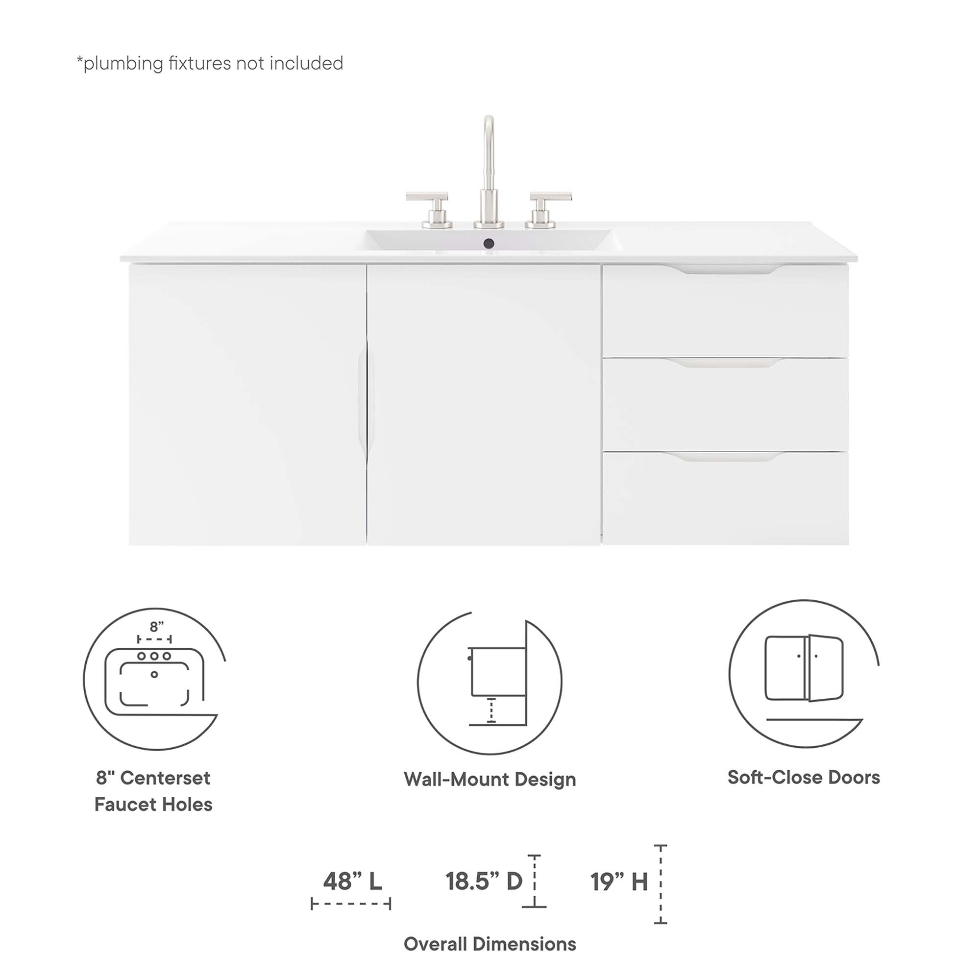 Vitality Bathroom Vanity Basin Included by Modway