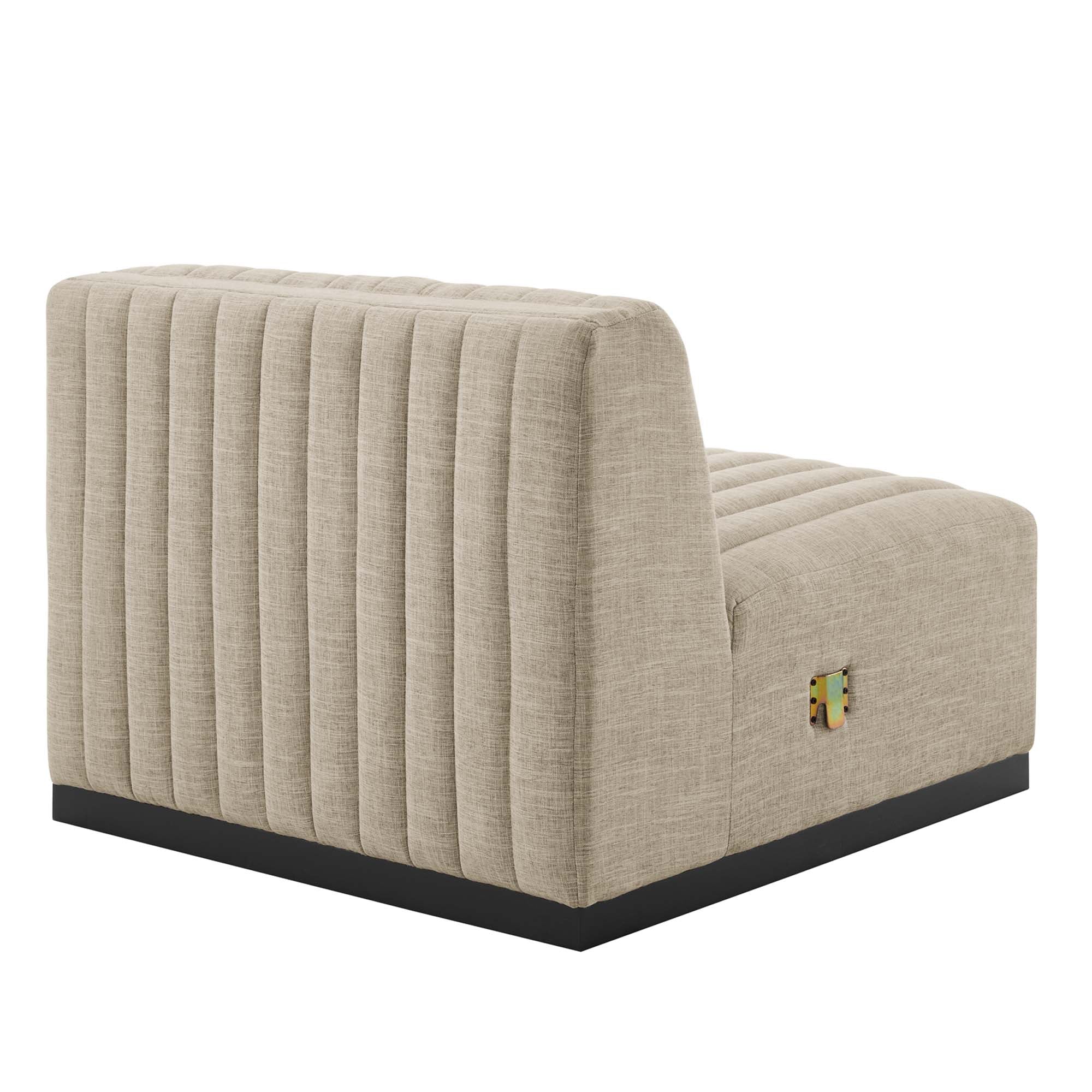 Conjure 4-Piece Channel Tufted Upholstered Fabric Sectional Sofa by Modway