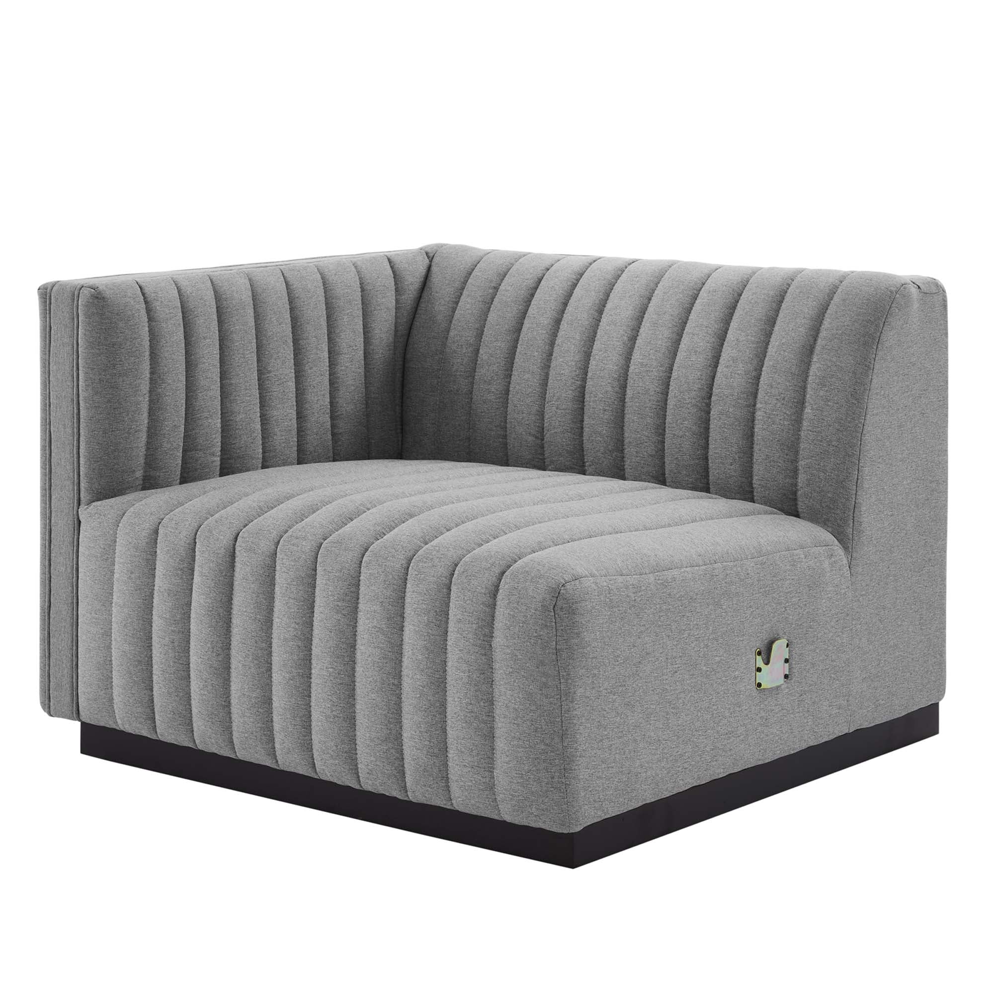 Conjure 4-Piece Channel Tufted Upholstered Fabric Sectional Sofa by Modway
