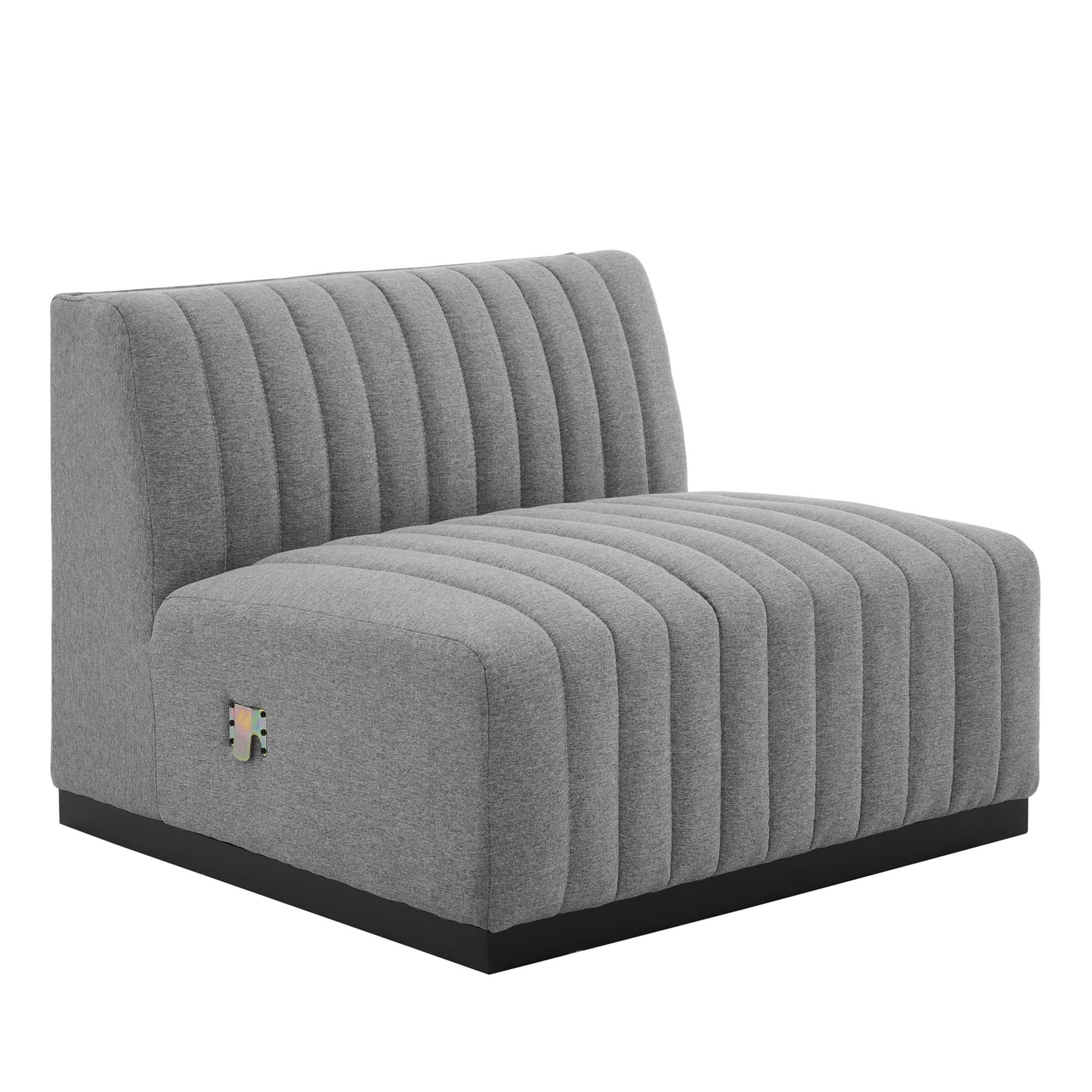 Conjure 4-Piece Channel Tufted Upholstered Fabric Sectional Sofa by Modway