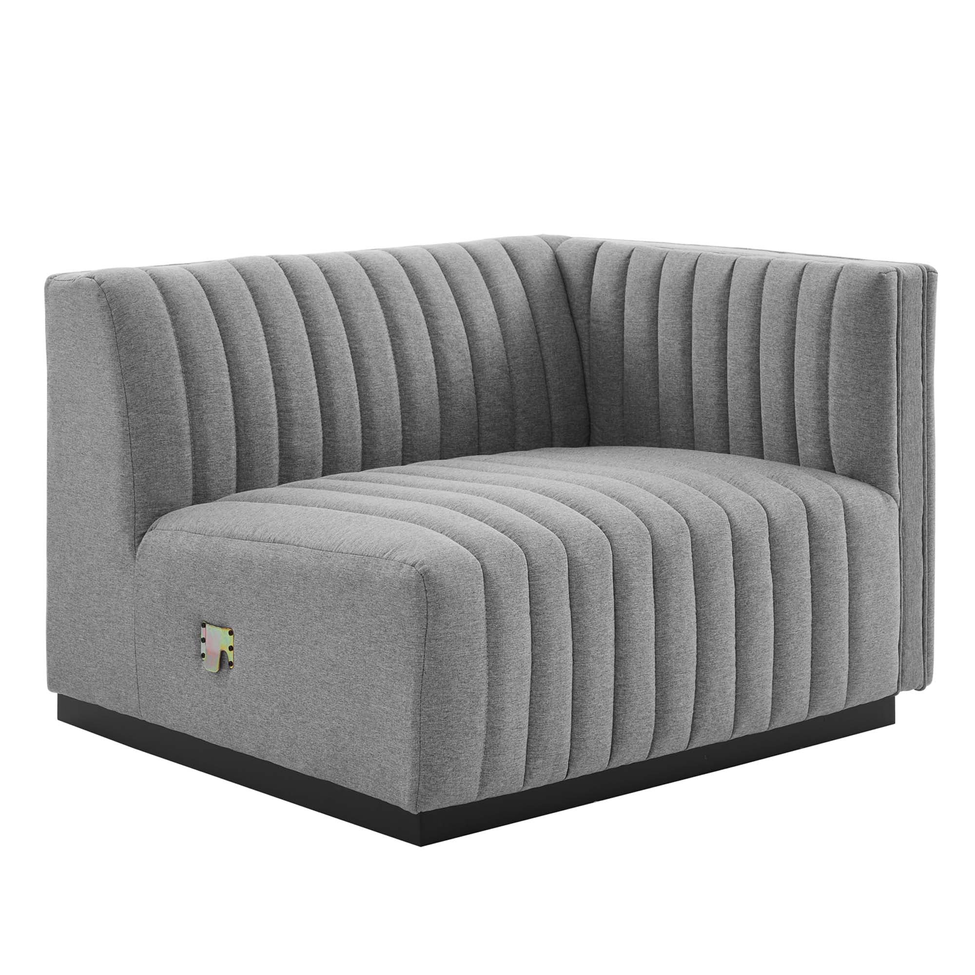 Conjure 4-Piece Channel Tufted Upholstered Fabric Sectional Sofa by Modway