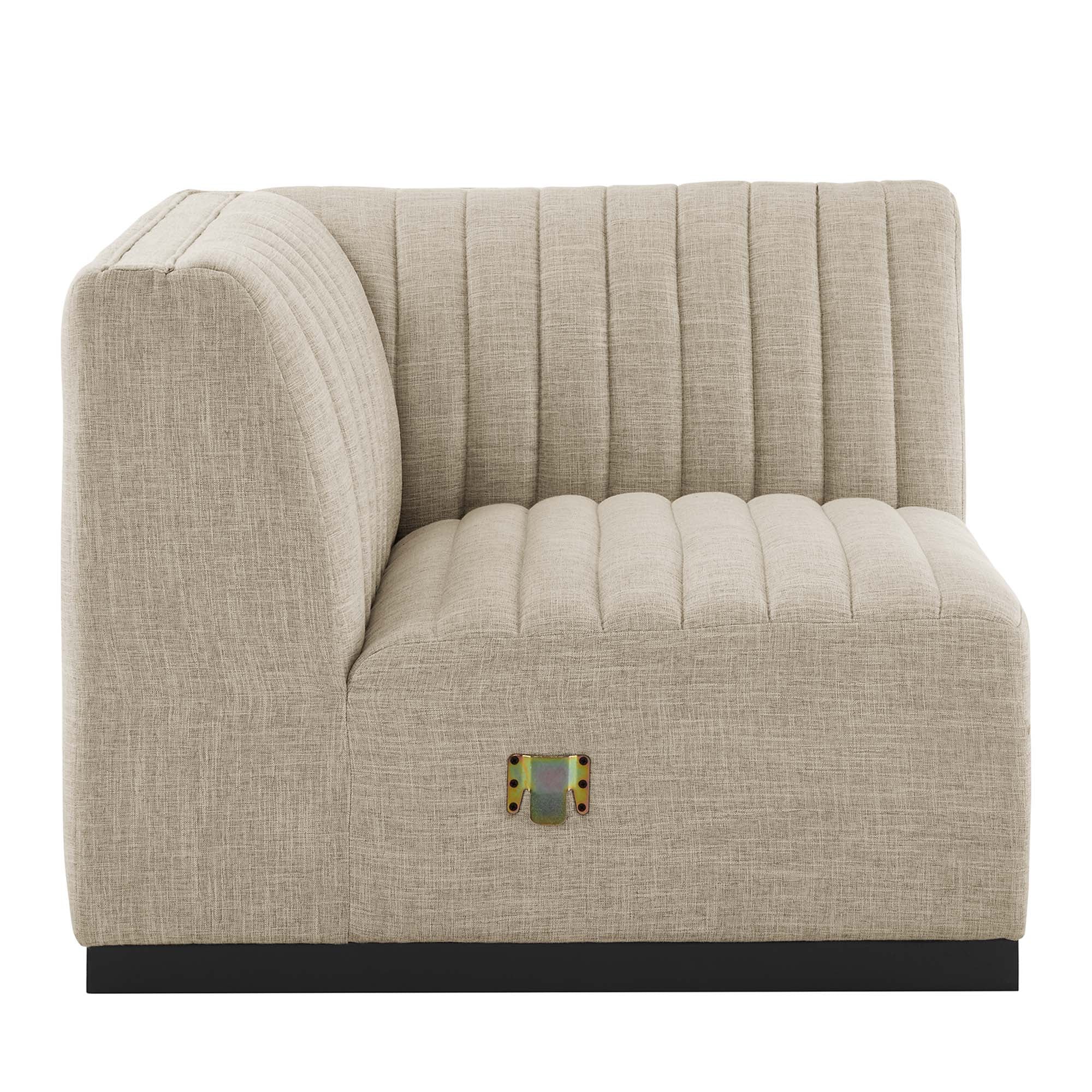 Conjure 4-Piece Channel Tufted Upholstered Fabric L-Shaped Sectional by Modway
